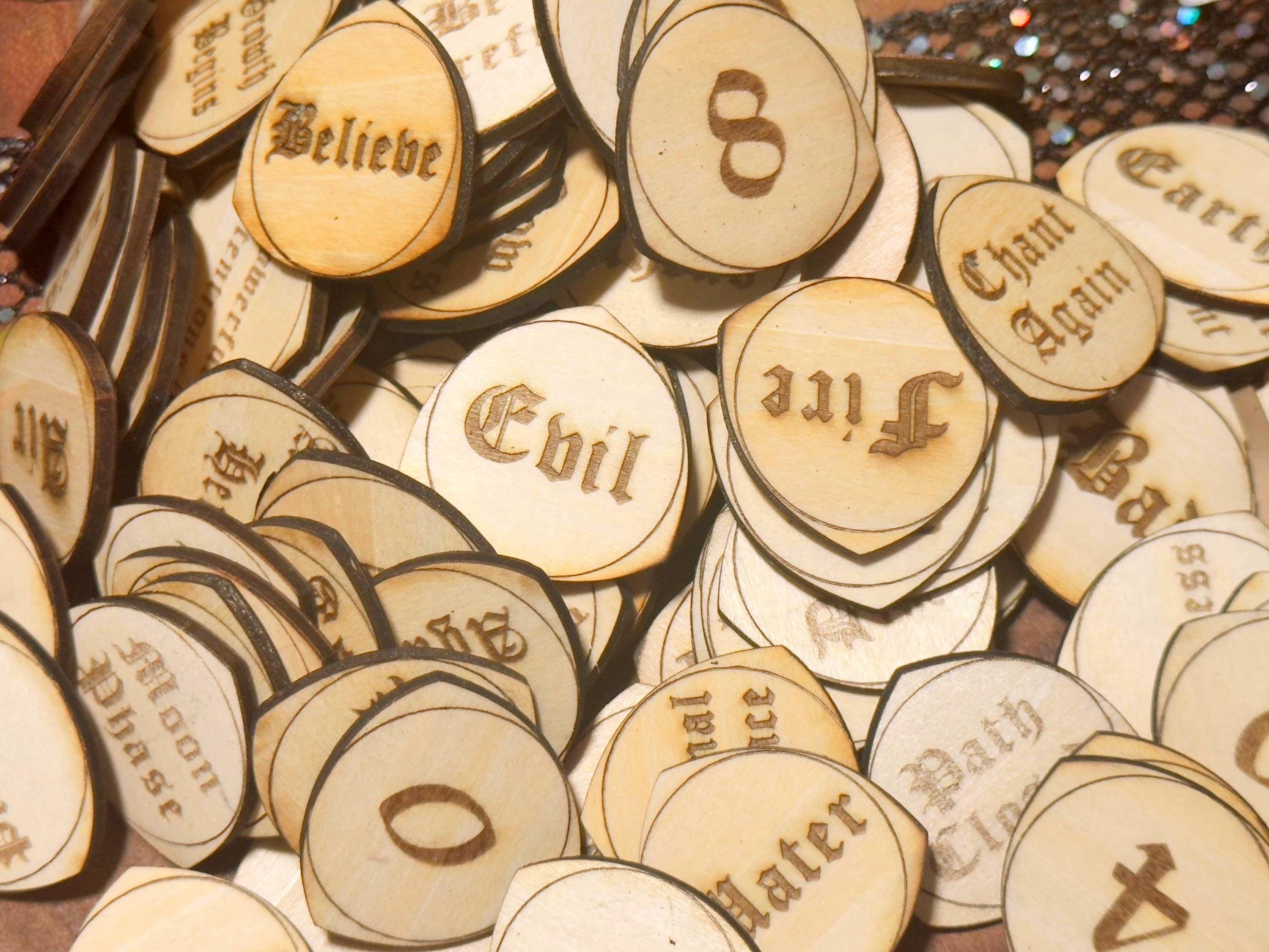 Divination Witch Runes, Wood Witchcraft Set, Altar Decoration, Baby Witch Accessories, Spell Casting, Set Tokens Charms, Witchy Gifts