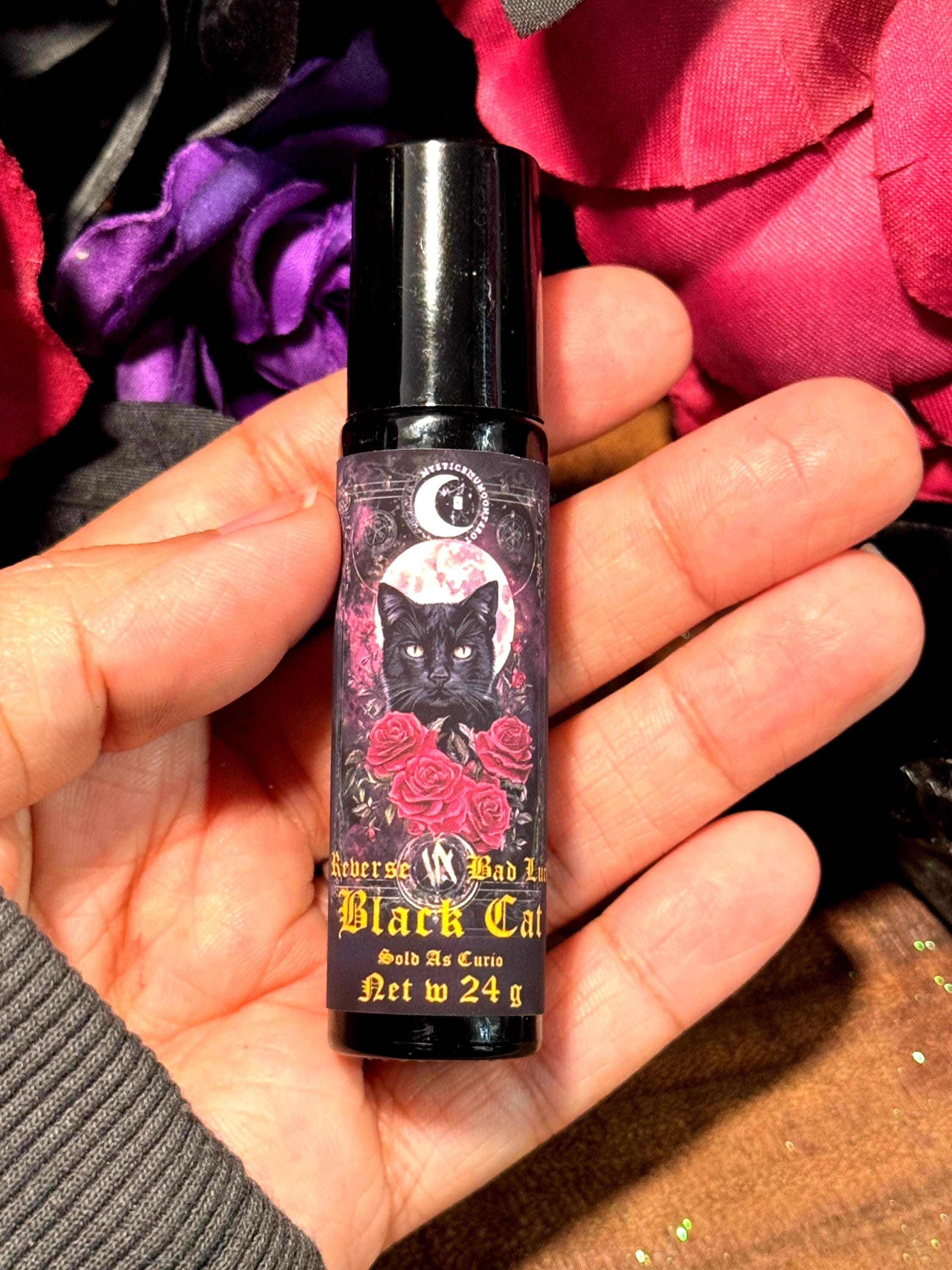 Black Cat Ritual Oil 10ml Reverse Bad Luck & Attract Wealth, Protection, Jynx Removal, Prosperity and Success Magic Anointing, Money Magnet