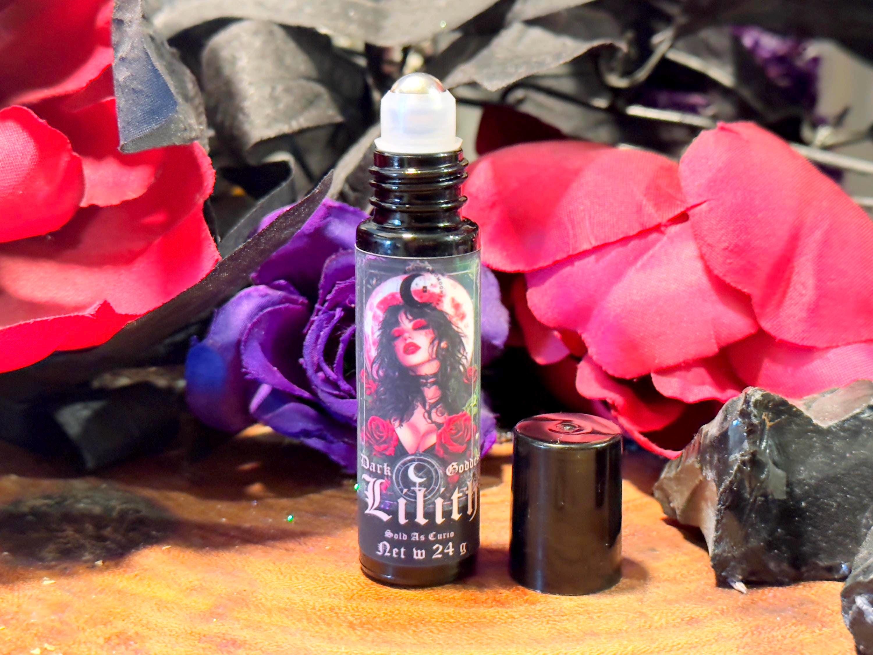 Lilith Ritual Oil | 10ml Roller Ball, Dark Feminine Energy & Empowerment, Protection, Anointing Oil for Strength, Manifestation