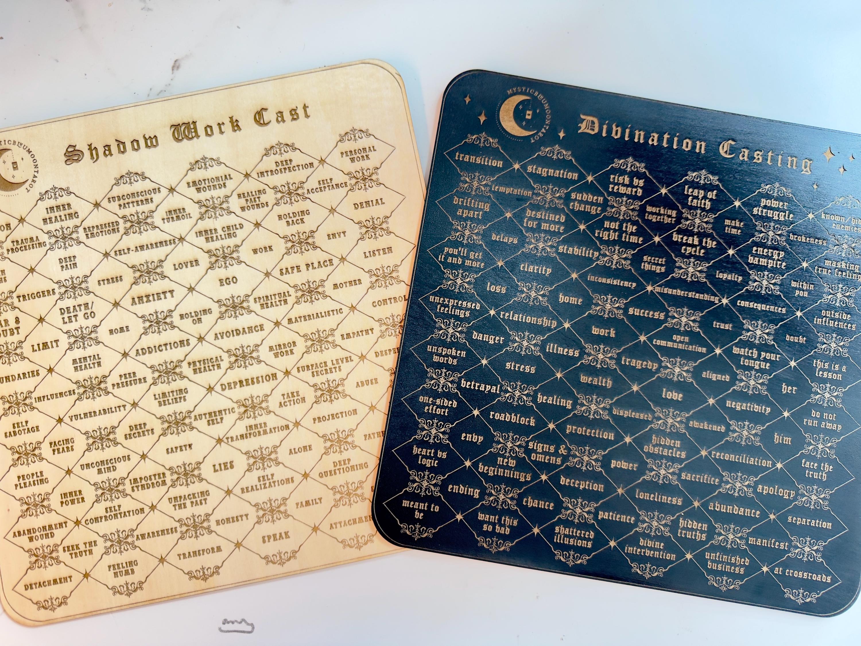 Black Divination Casting Board for Charm Casting & Rune Readings | Dice Spiritual Tool