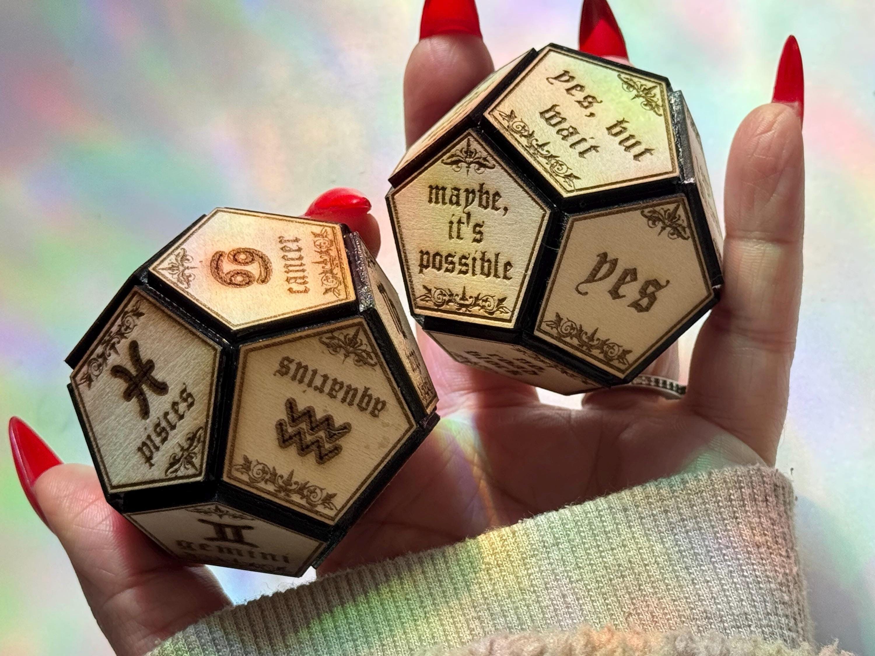 Divination Dice for Psychic Readings & Tarot Card Readings Zodiac Signs and Fortune Telling Spiritual ToolSpirit Communication Tool