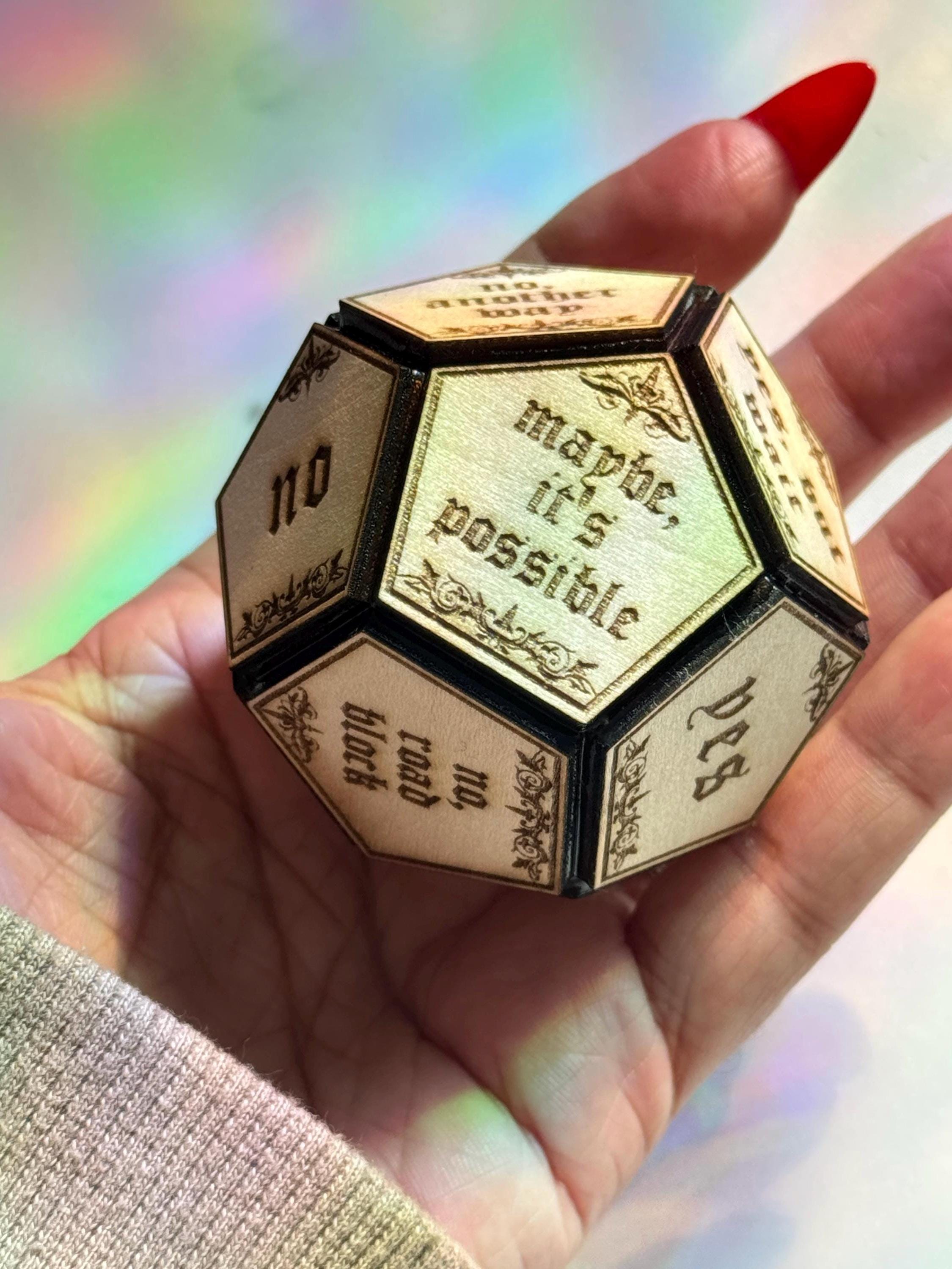 Divination Die: Yes/No/Maybe Answers Spiritual Tool Oracle Hand Crafted Dice