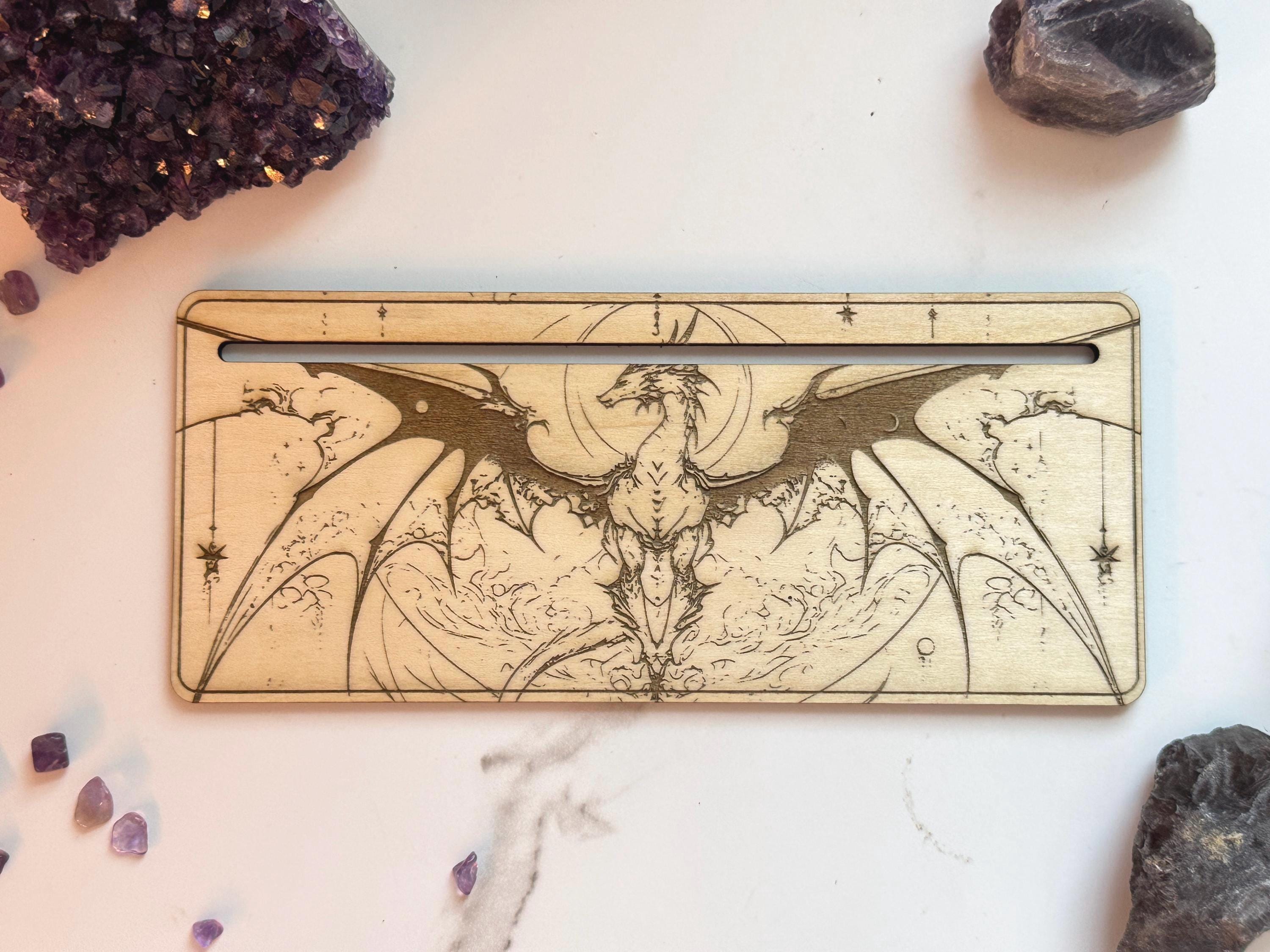 Tarot Card Holder | Card of the Day Stand Gift, Divination Decorative, 1-2 Oracle Cards, Wood Engraved Altar Decoration