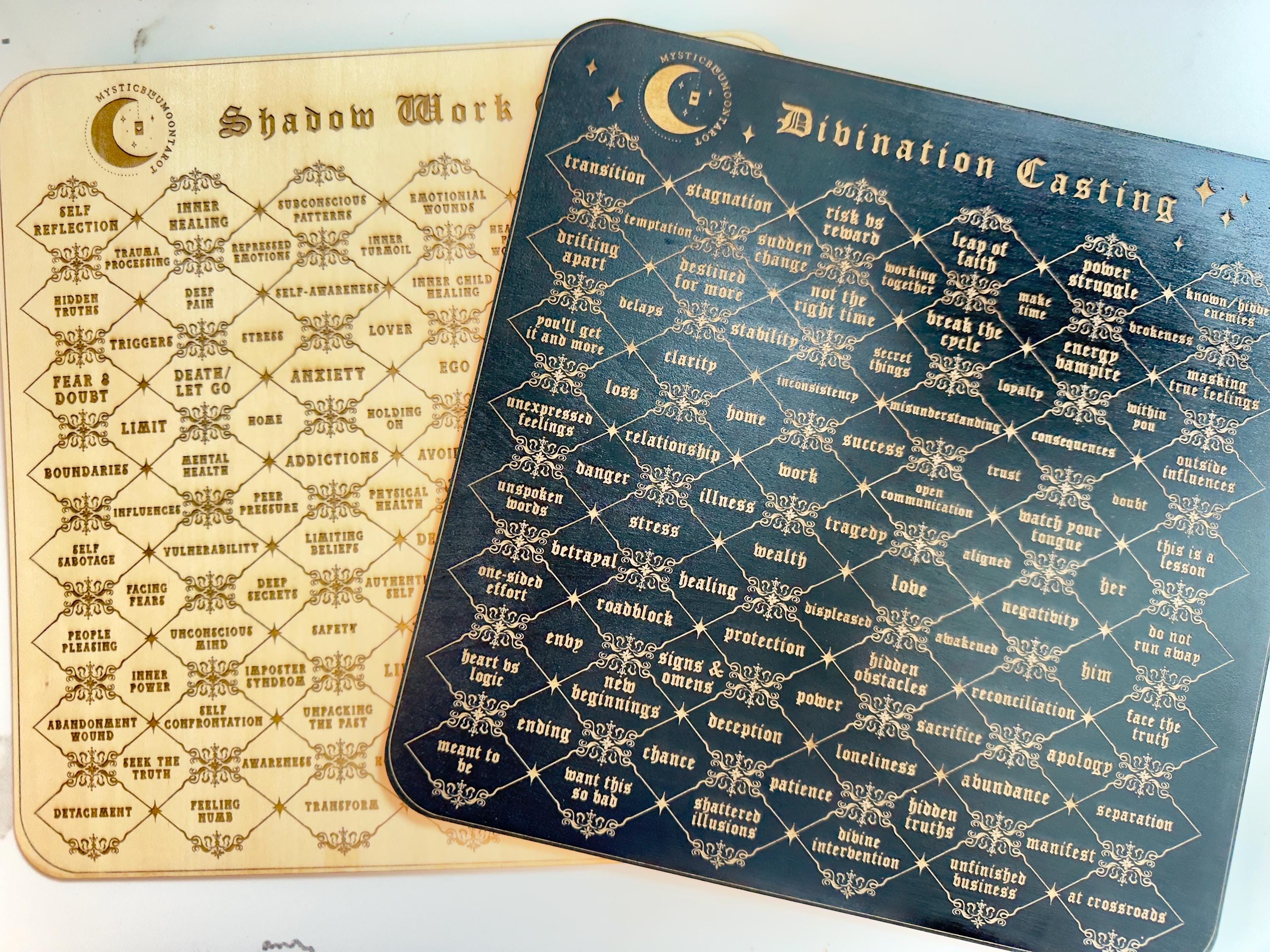 Divination Casting Board V2 - Used For Psychic Readings, Life Situations Answers, Charm Casting Mat, Tarot and Dice Reading Tool