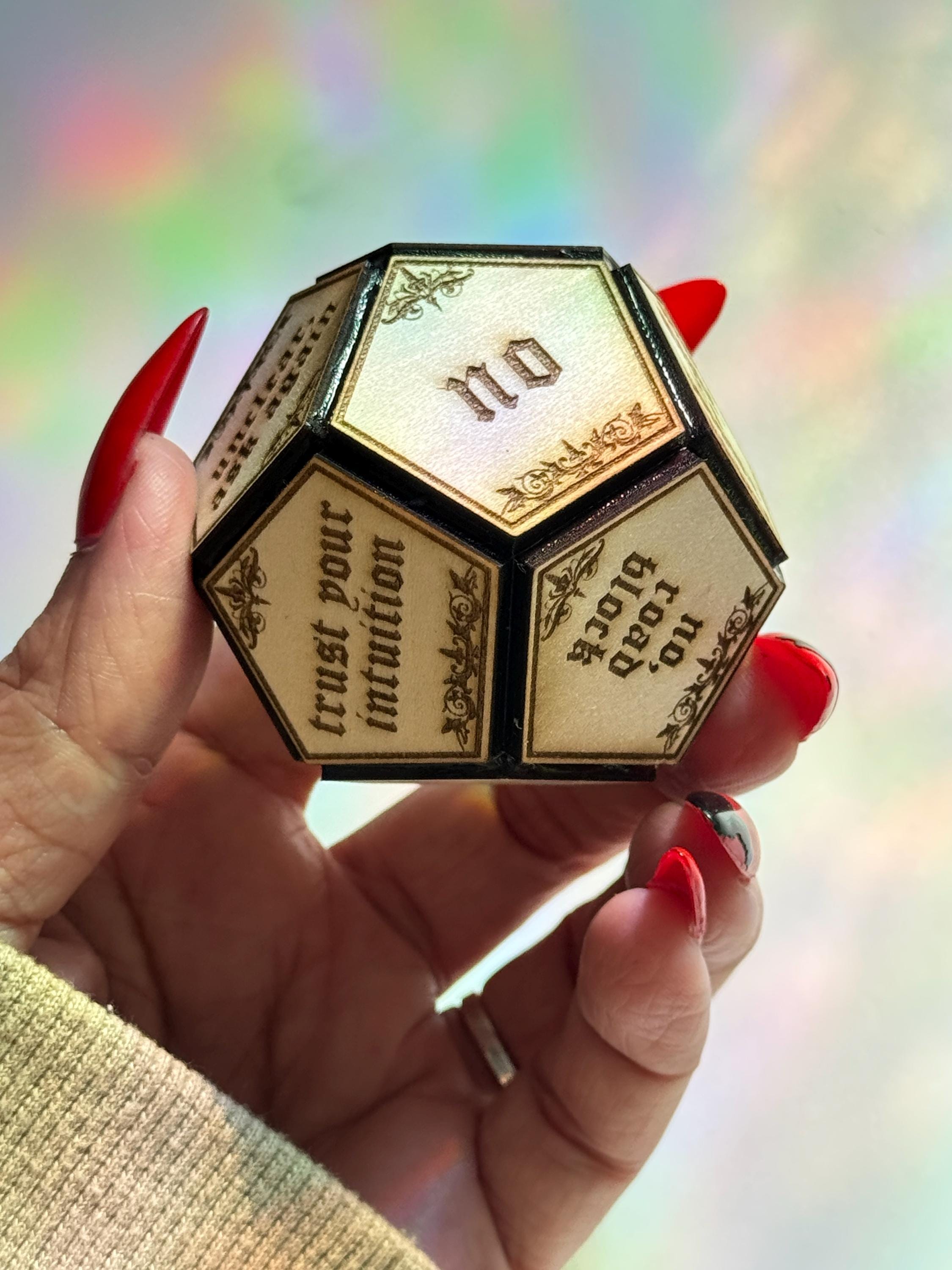 Divination Die: Yes/No/Maybe Answers Spiritual Tool Oracle Hand Crafted Dice