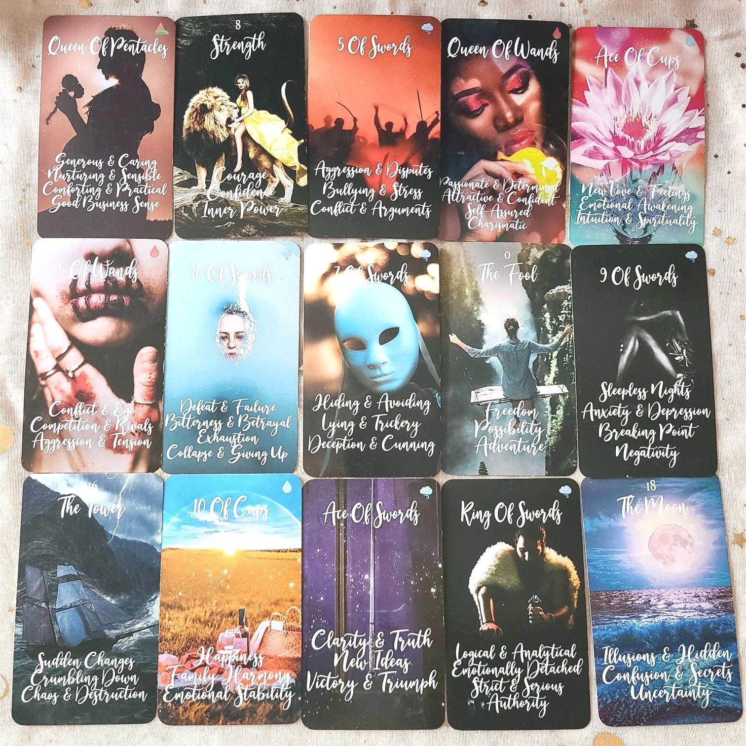 Twin Flame Tarot Card Deck Keyword Cards With Meaning Oracle Card Deck Picture Tarot Reading Cards