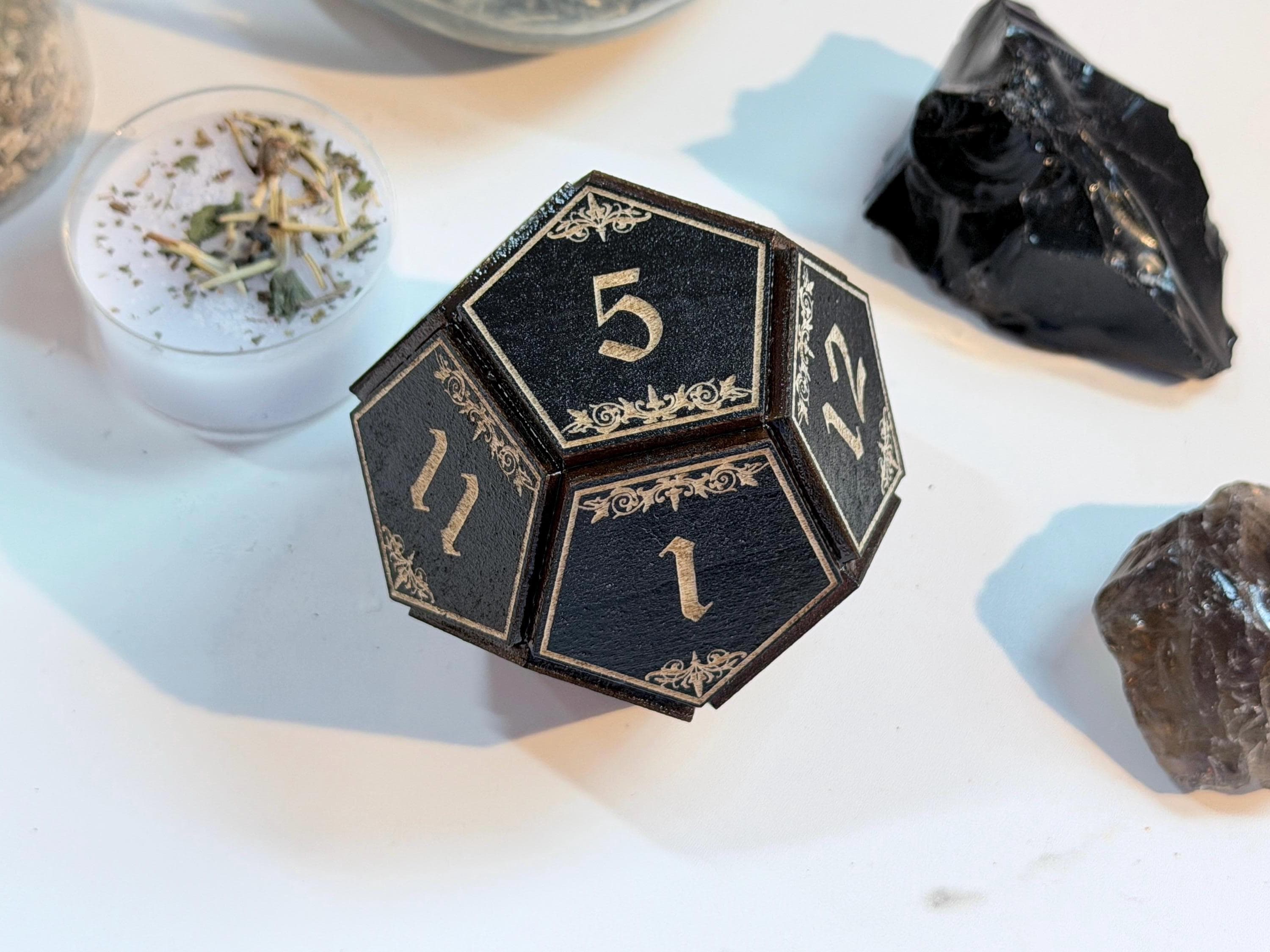 Custom Engraved Divination Dice, Personalized 12-Sided Dice for Tarot Readings, Ghost Hunting, Spiritual Tool