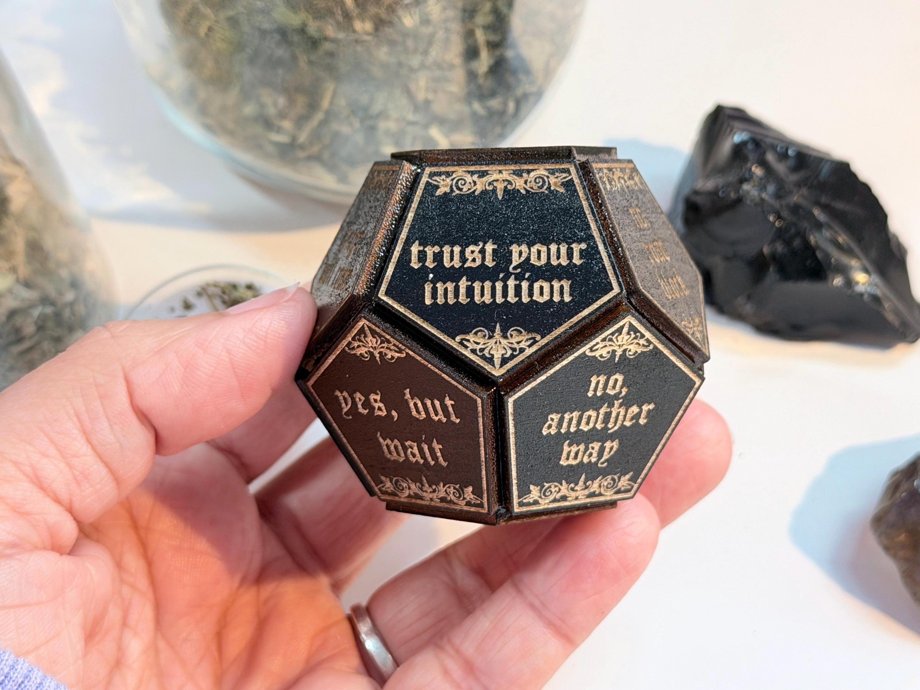 Black Divination Dice Set: Fortune-Telling Spiritual Tool, Witchy Gift