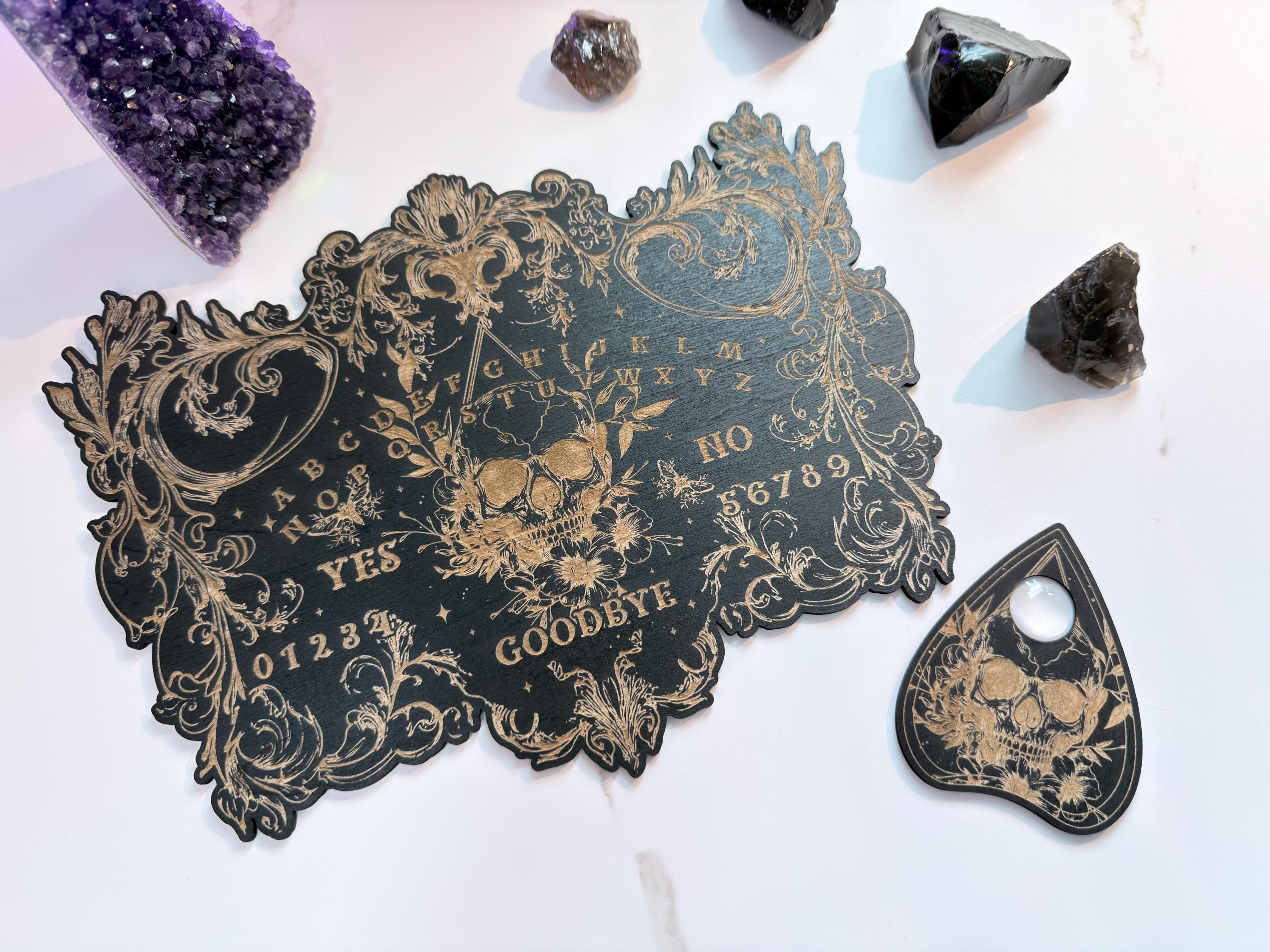 Skull Spirit Board: Blessed Ouija Divination Tool