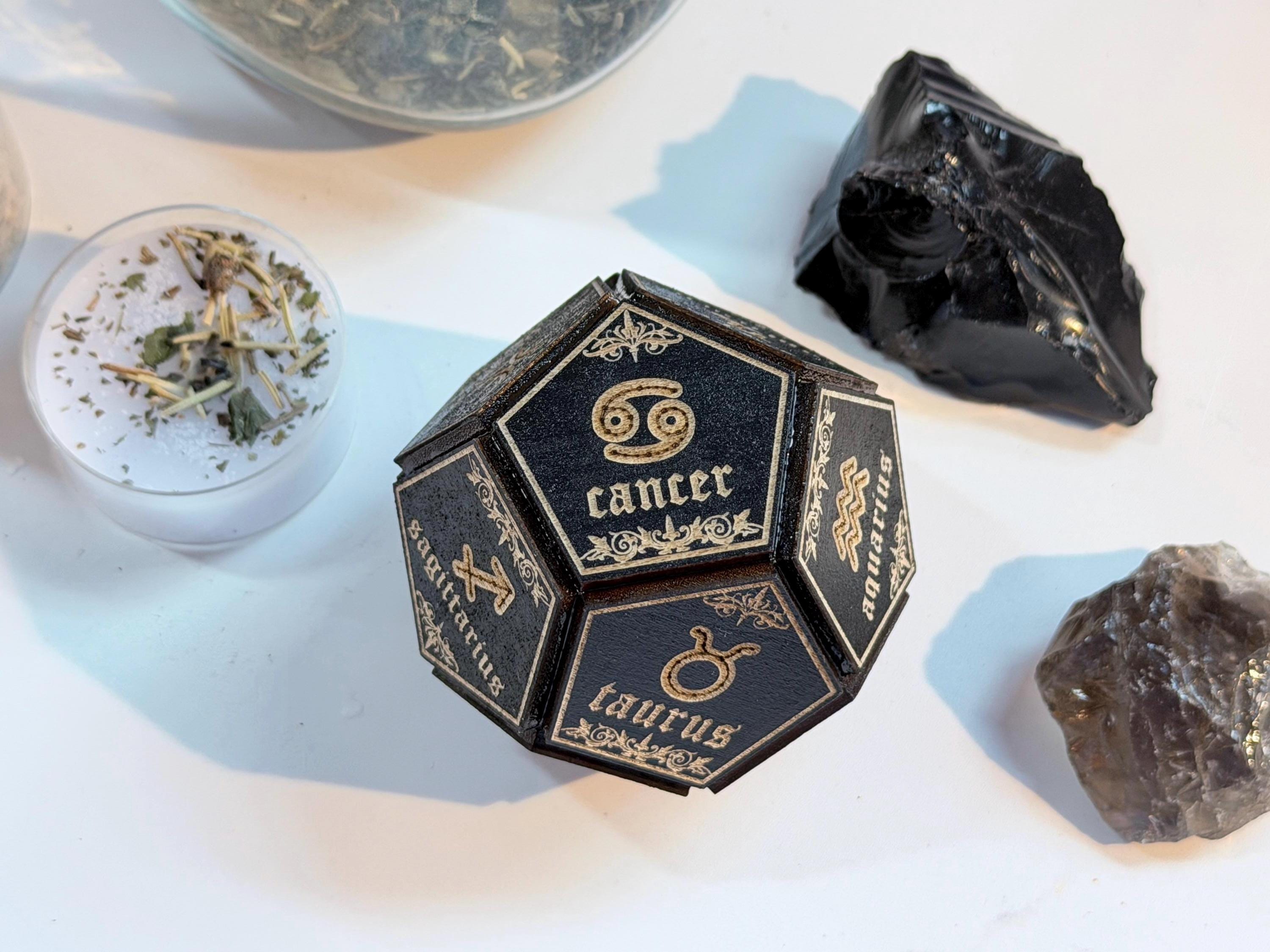 Custom Engraved Divination Dice, Personalized 12-Sided Dice for Tarot Readings, Ghost Hunting, Spiritual Tool