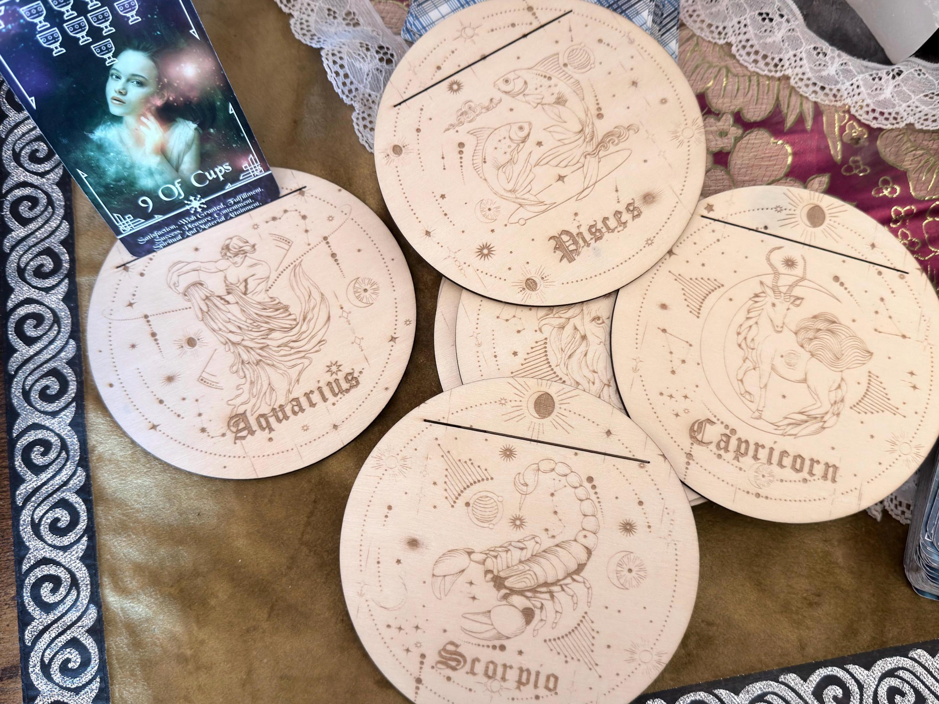 Zodiac Tarot Card Stand For Astrology Readings: Daily Celestial Altar Decoration