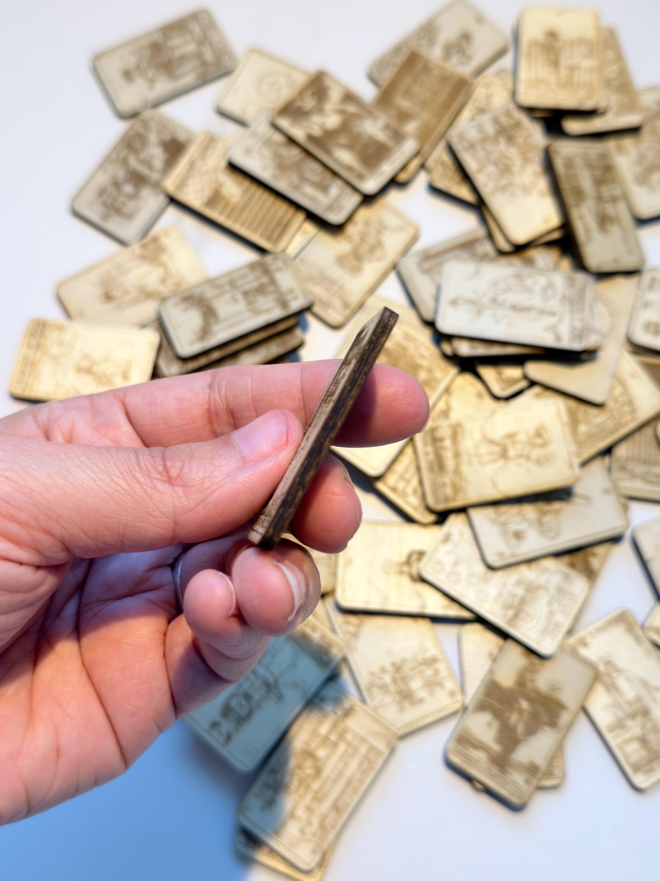 Mini Wooden Tarot Card Deck: 78 Card Rider Waite Engraved Tarot