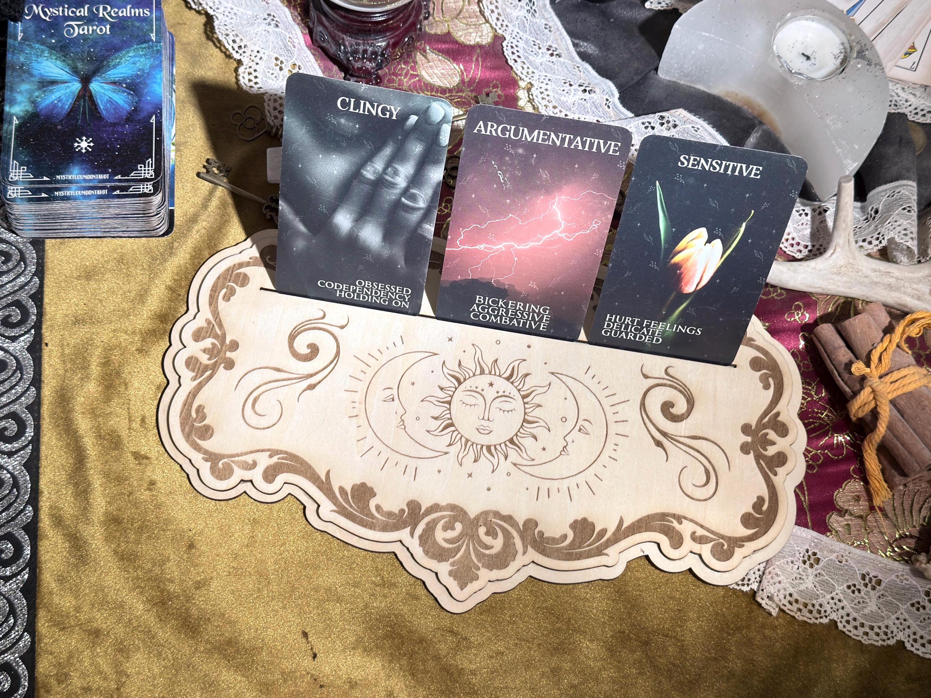 Handcrafted Tarot Card Holder: Altar Decoration, Oracle Card Stand