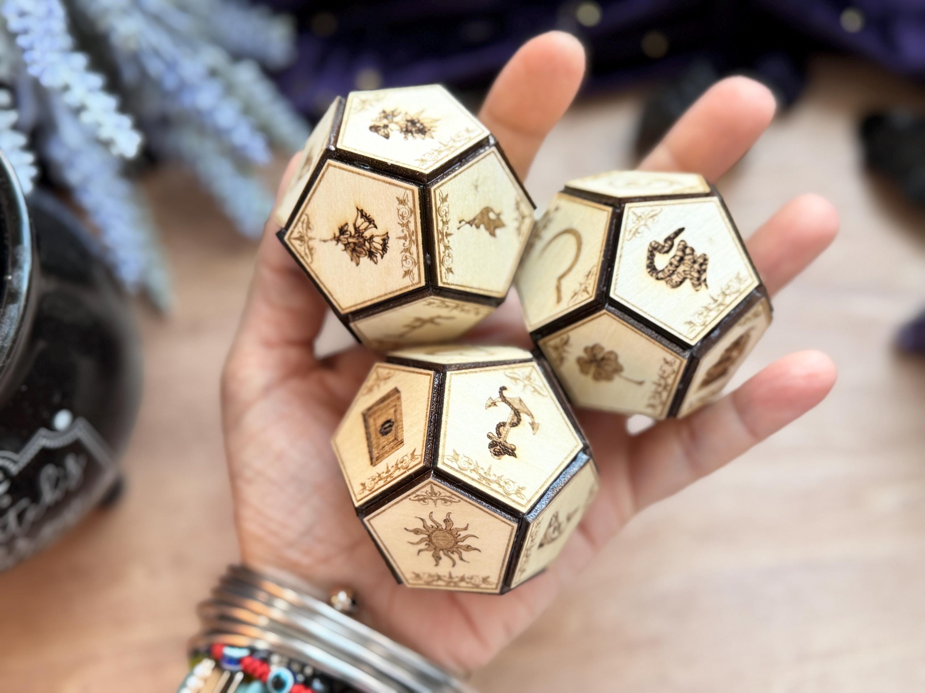 Lenormand Divination Dice Set: Fortune-Telling Spiritual Tool Oracle Die Hand Crafted
