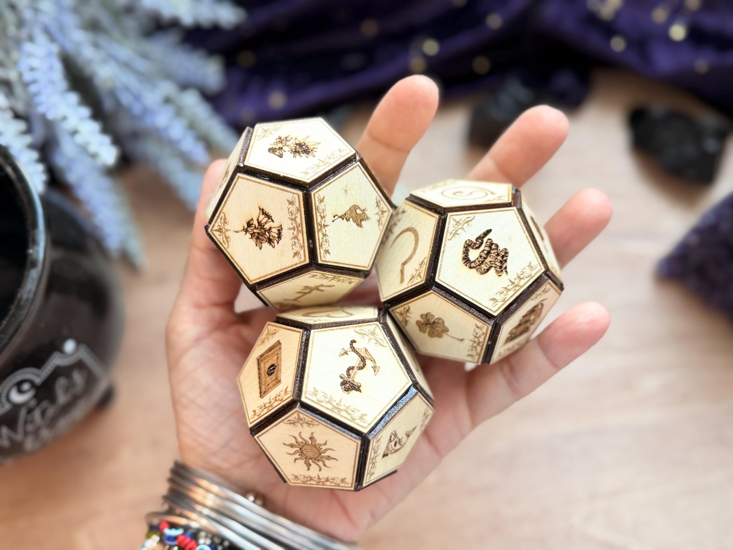 Lenormand Divination Dice Set: Fortune-Telling Spiritual Tool Oracle Die Hand Crafted