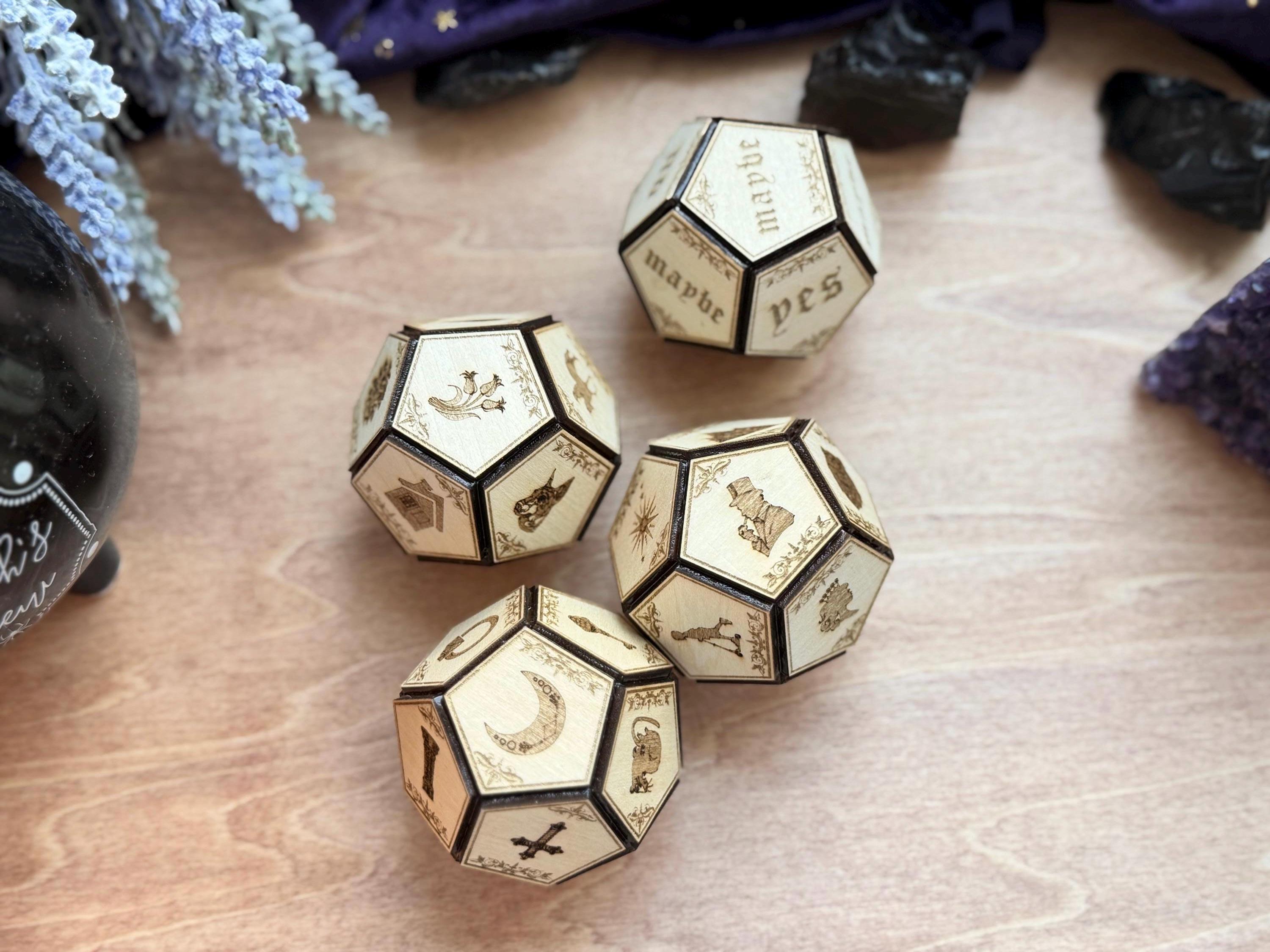 Lenormand Divination Dice Set: Fortune-Telling Spiritual Tool Oracle Die Hand Crafted