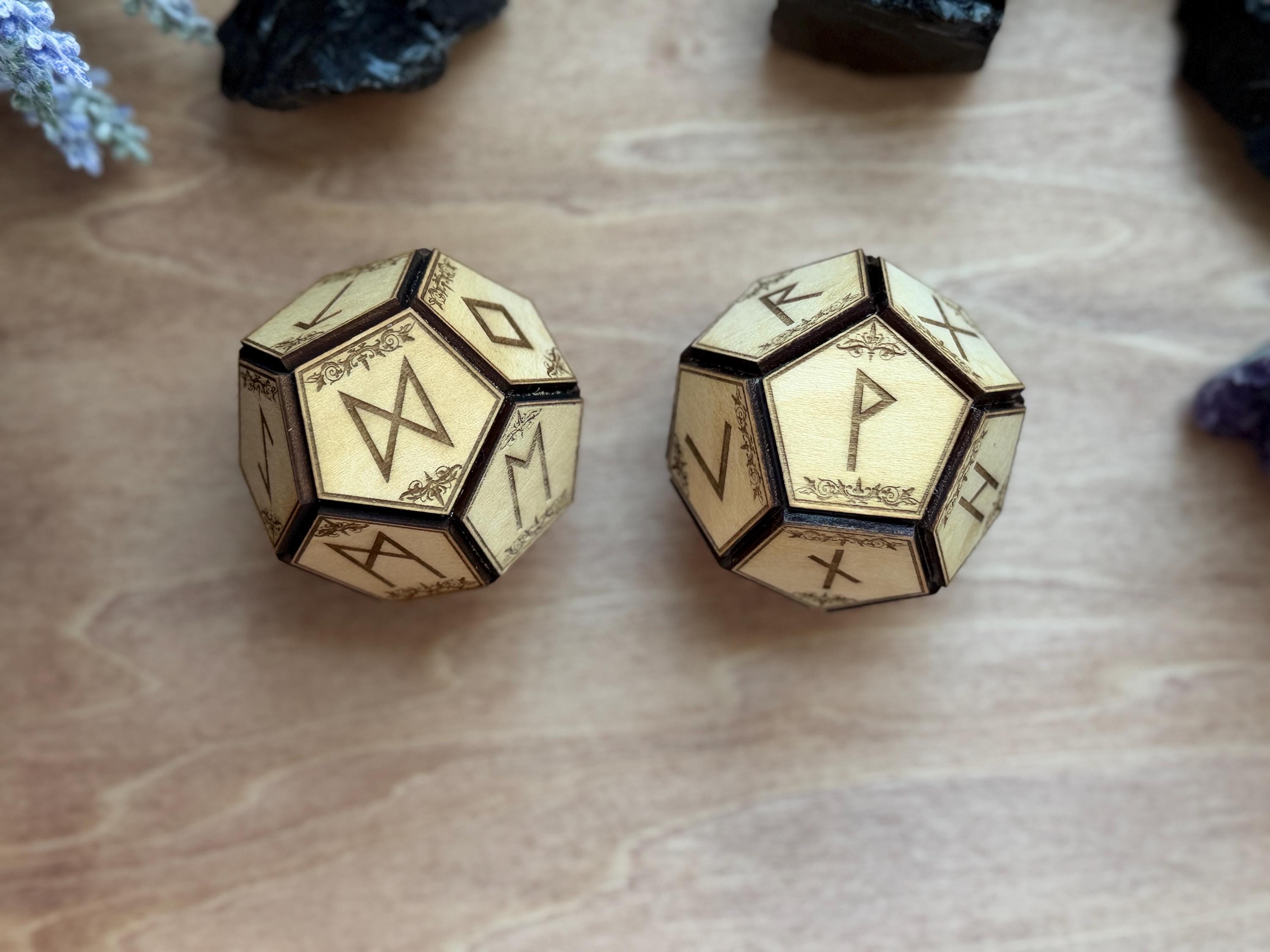 Runes Divination Dice Set: Fortune-Telling Spiritual Tool Oracle Die Hand Crafted