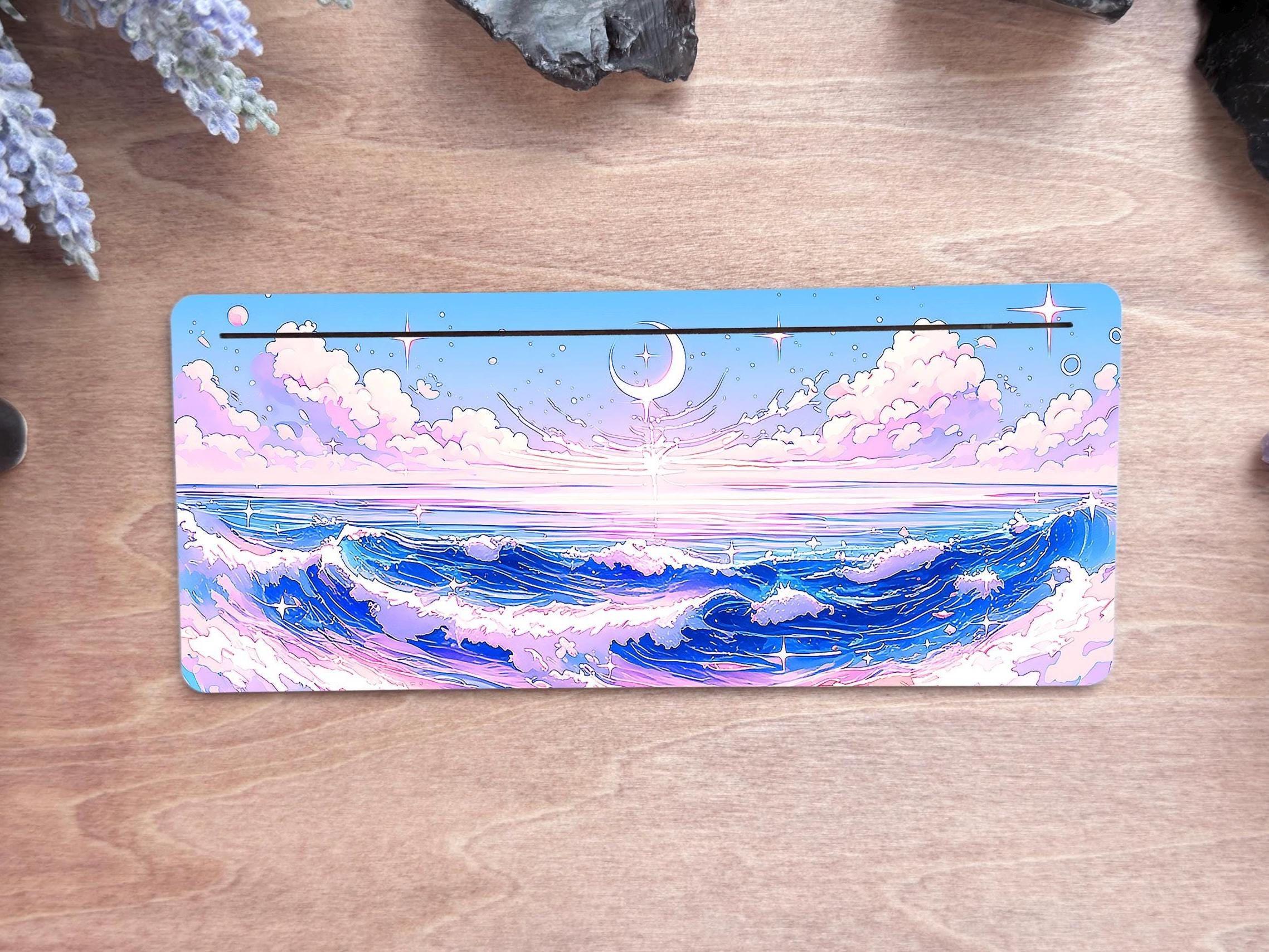 Tarot Card Holder | Celestial Ocean UV Printed Wooden Tarot Display Stand