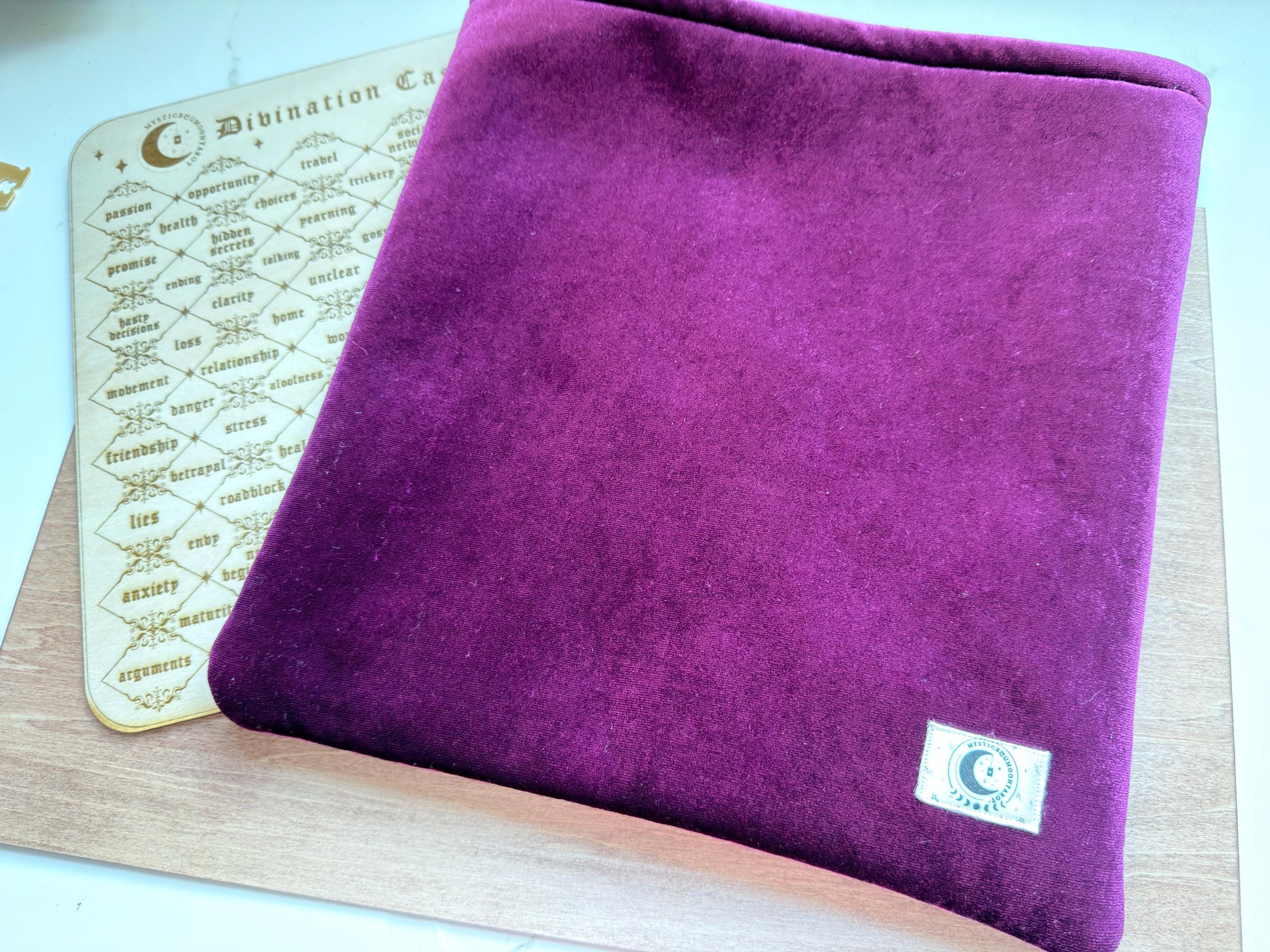 Plum Velvet Divination Casting Board Sleeve | Padded Altar Tool Pouch