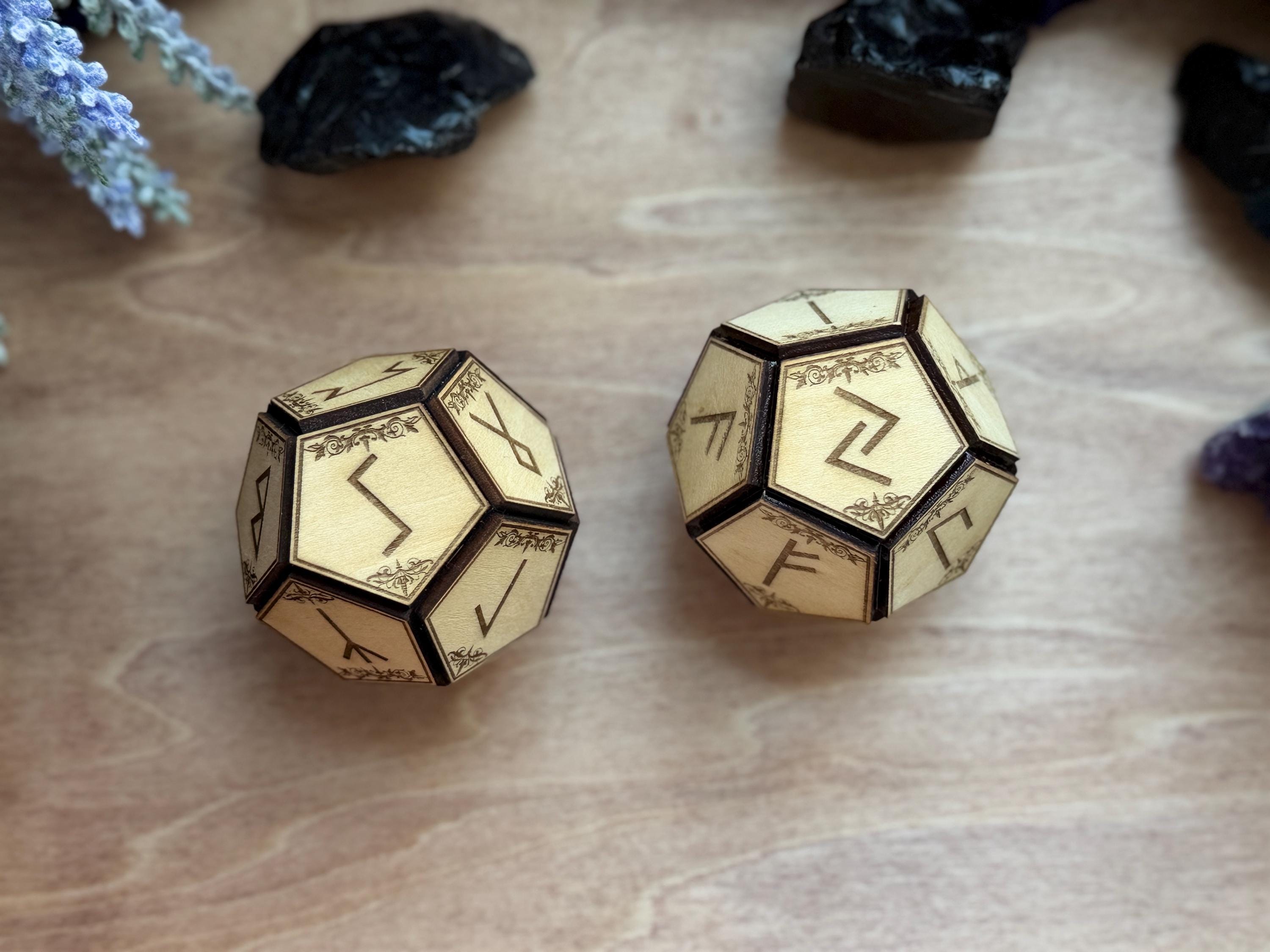 Runes Divination Dice Set: Fortune-Telling Spiritual Tool Oracle Die Hand Crafted