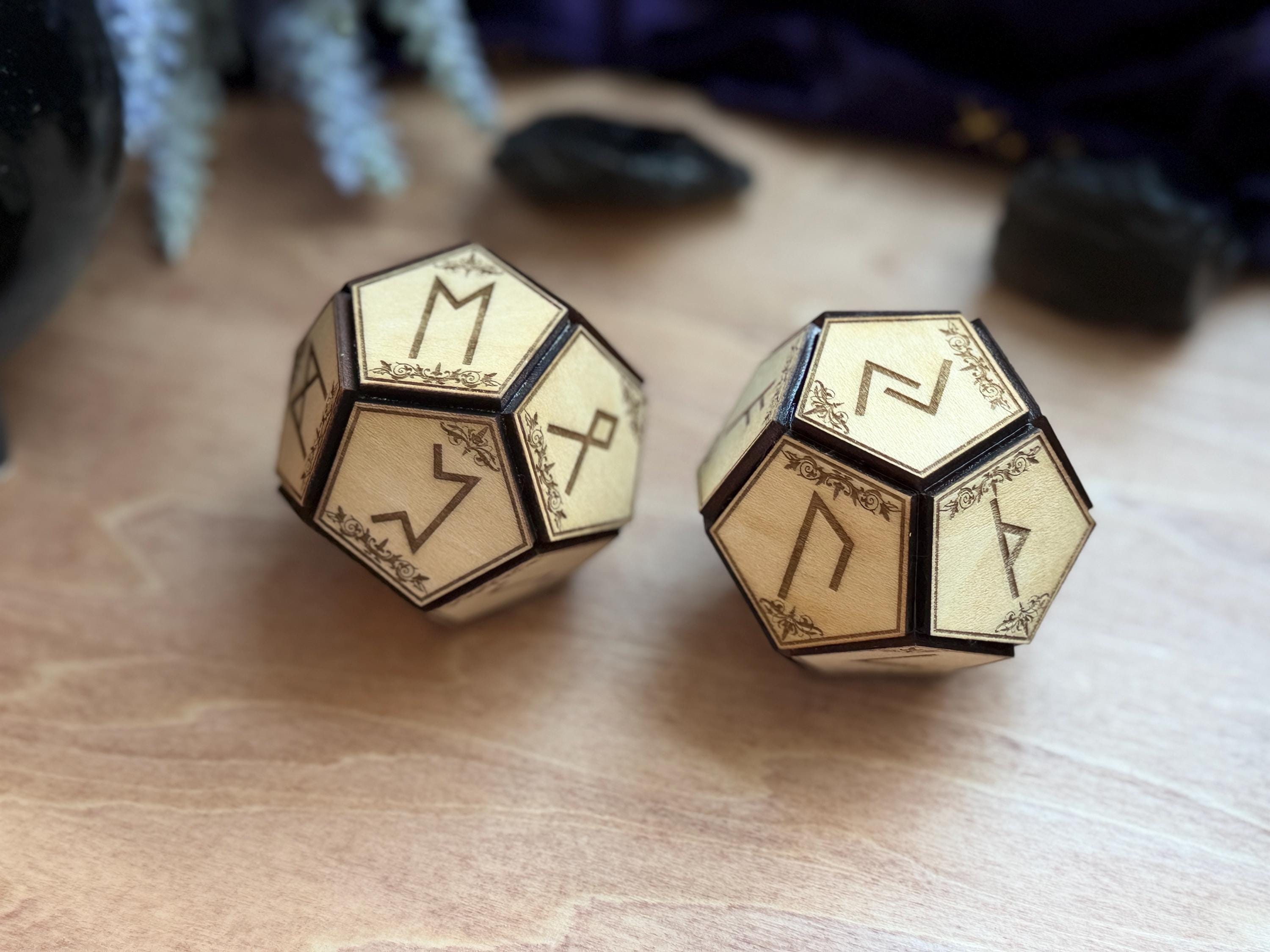 Runes Divination Dice Set: Fortune-Telling Spiritual Tool Oracle Die Hand Crafted