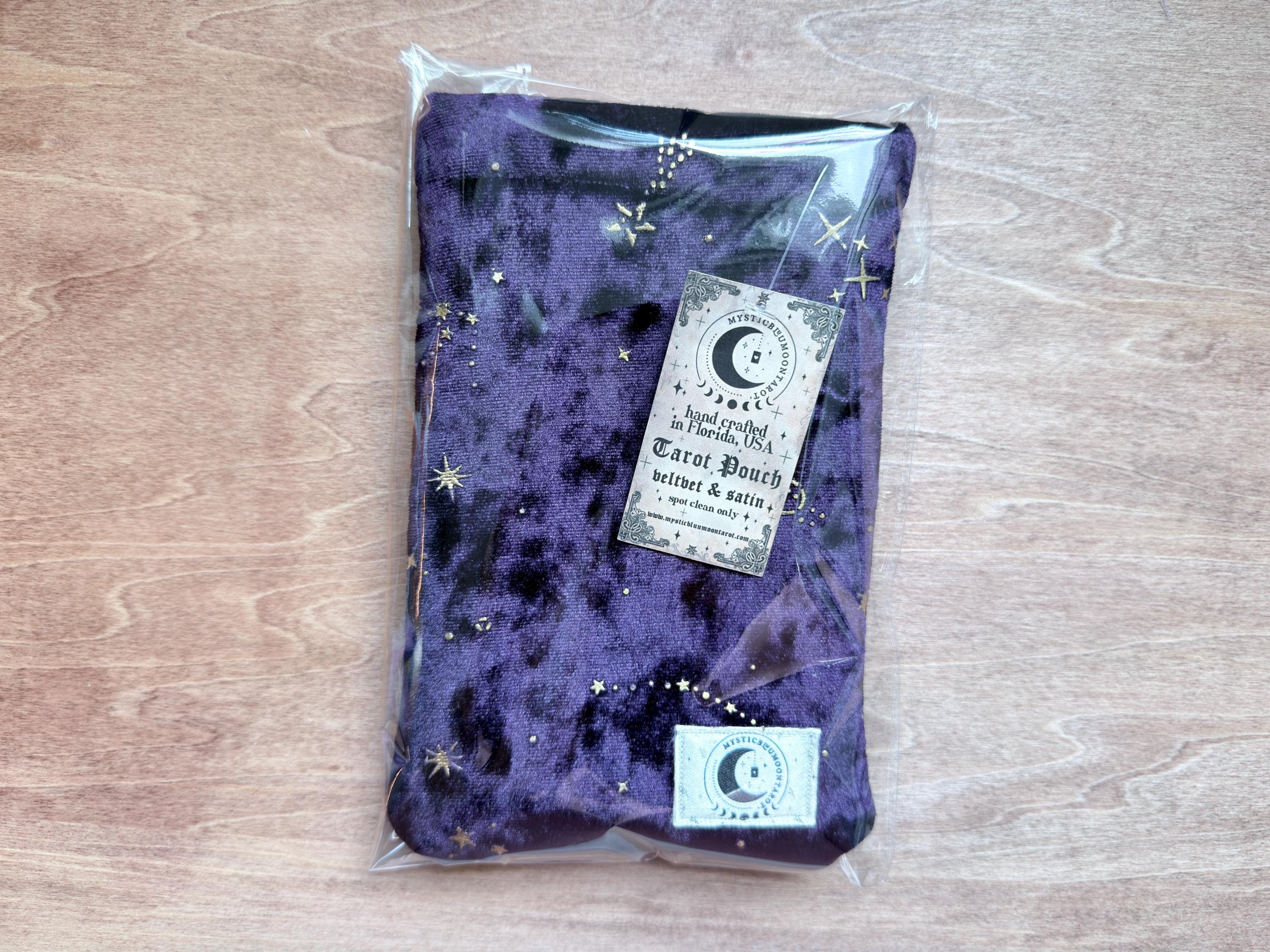 Tarot Deck Bag – Velvet Celestial Purple Mystic Card Storage Pouch