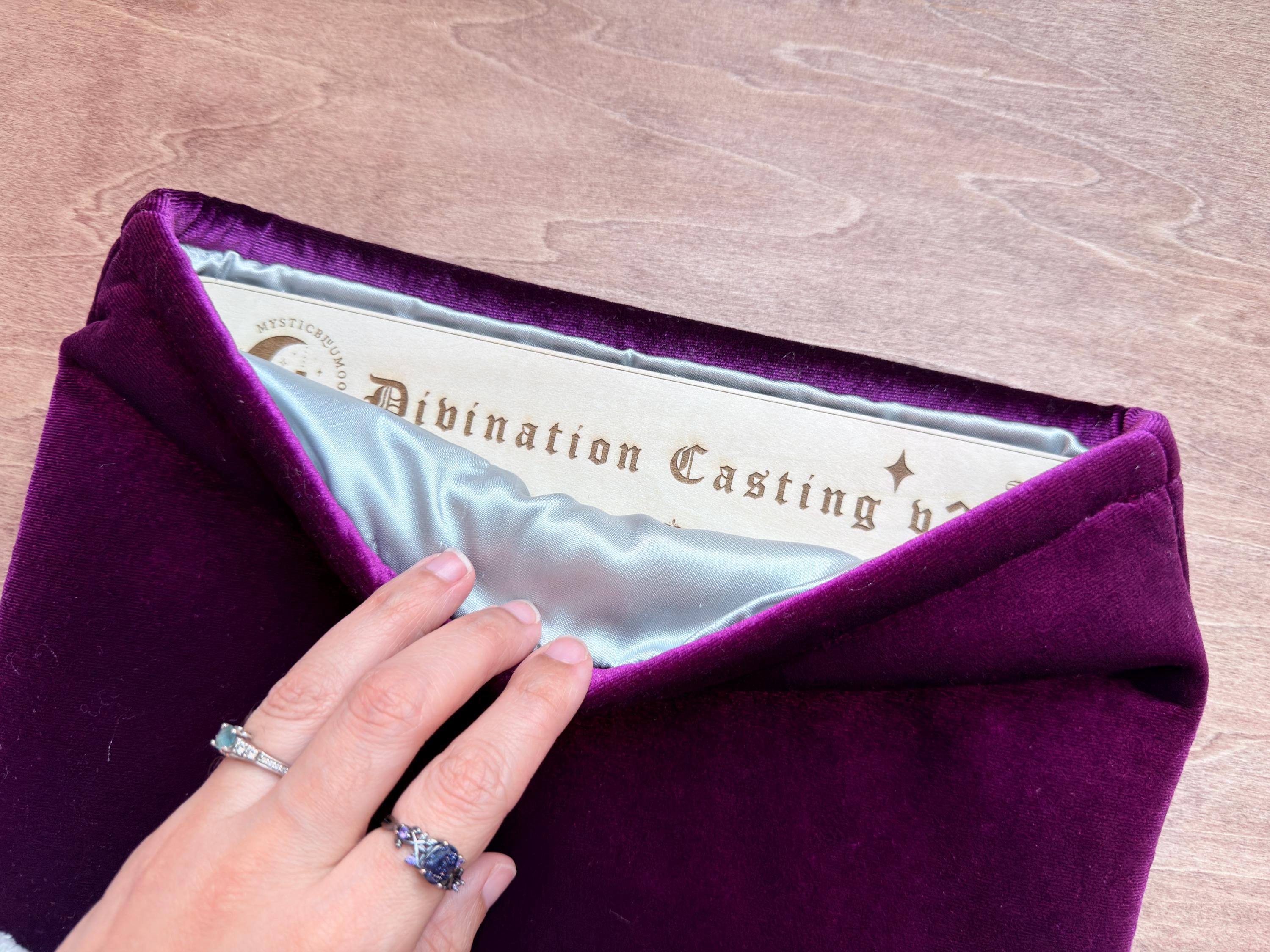 Plum Velvet Divination Casting Board Sleeve | Padded Altar Tool Pouch