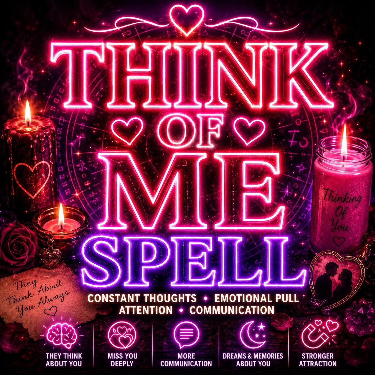 Same Day Dream of me Spell, Dreams of You Nightly, Thoughts of You Throughout the Day, Love and Attraction, Reiki Energy