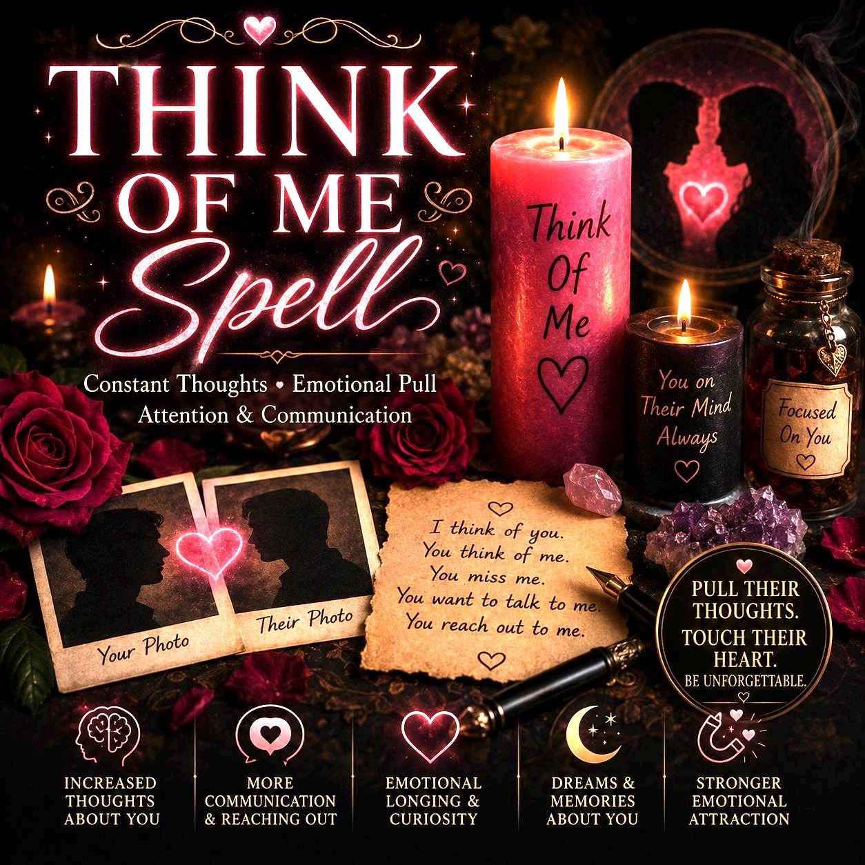 Same Day Dream of me Spell, Dreams of You Nightly, Thoughts of You Throughout the Day, Love and Attraction, Reiki Energy