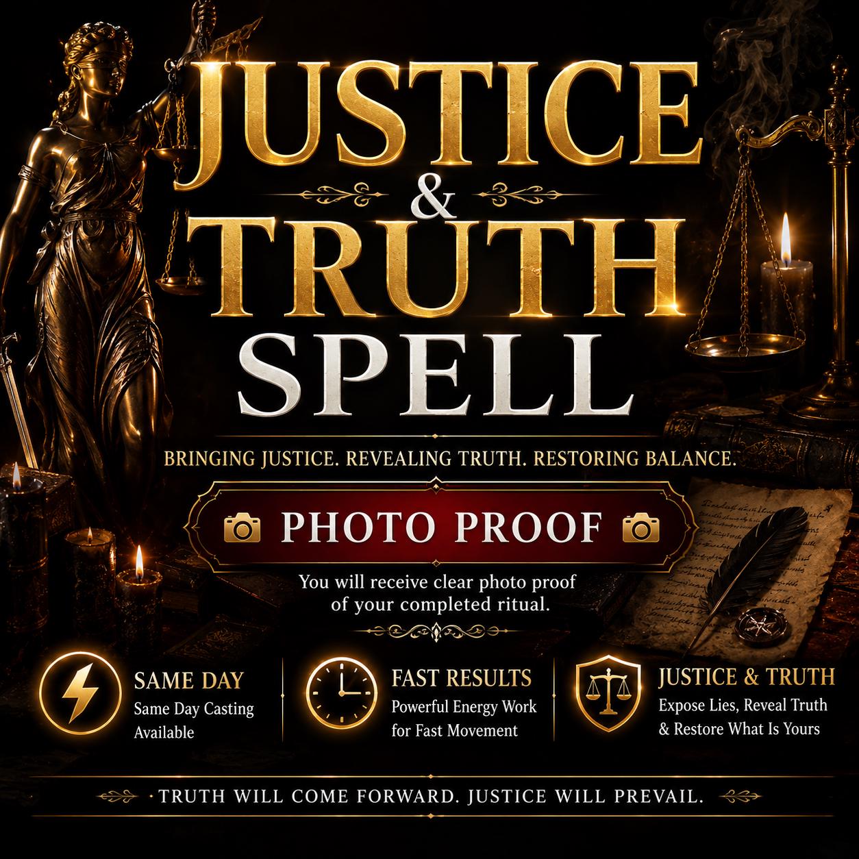 Justice and Truth Spell - Clarity, Faith, Protection, Victory, & Defence
