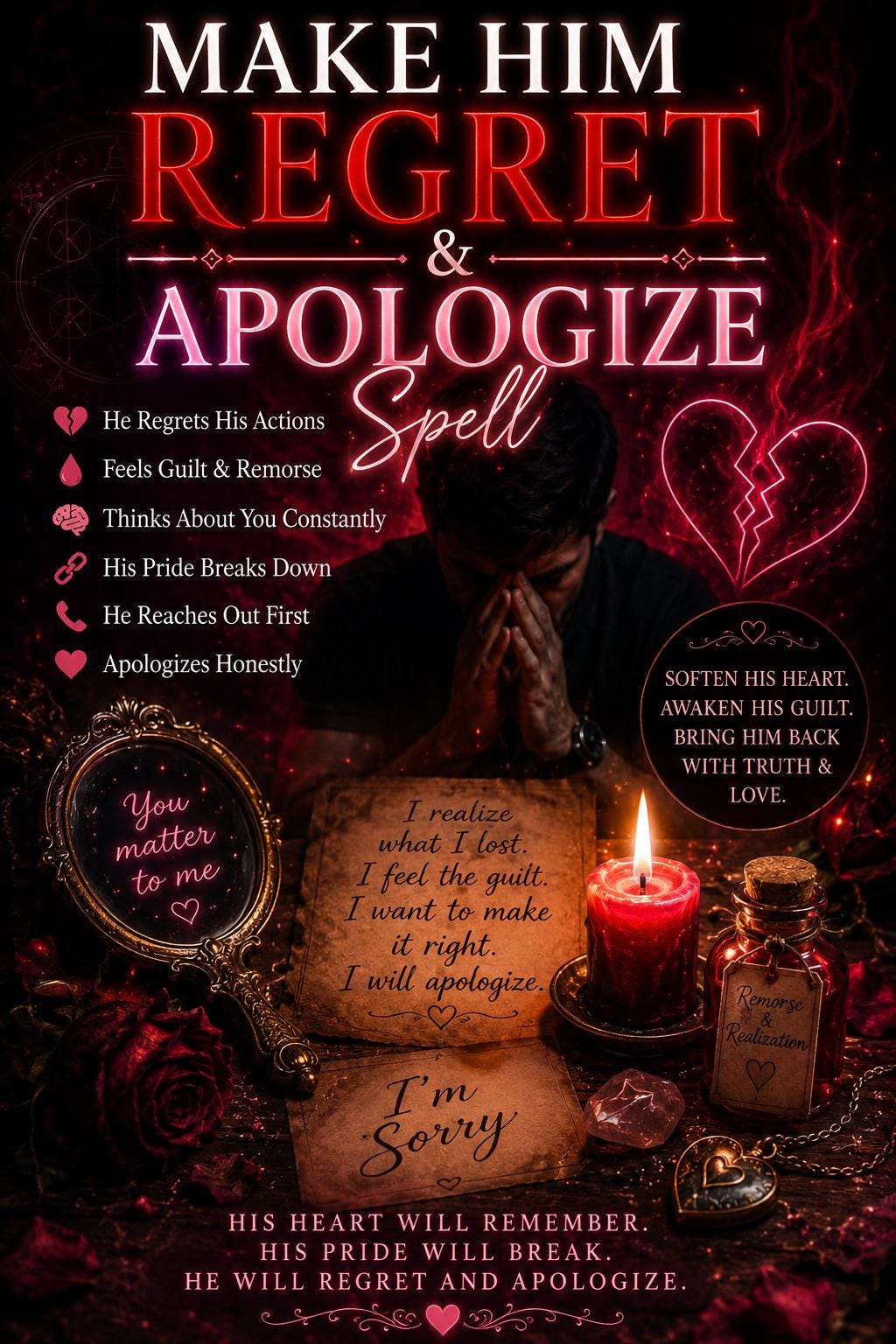 Regret And Apology Spell | Make Him Feel Guilt And Remorse