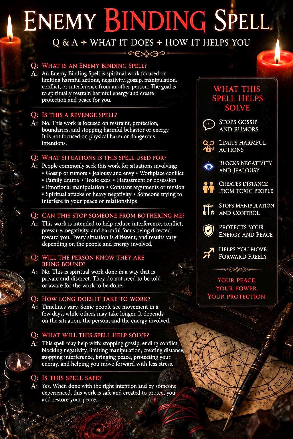 Powerful Binding Enemy Spell: Protection From Enemies and Send Their Energy Back 10 Fold, Witchcraft