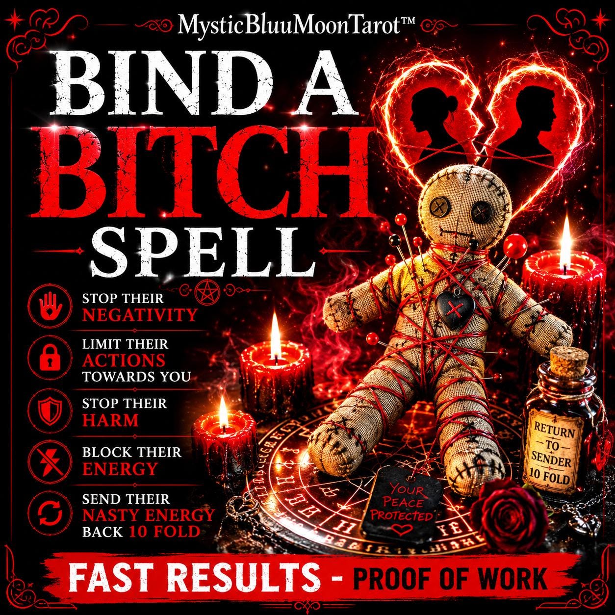 Binding Enemy Spell, For Stopping Them From Harming You, Return Their Energy 10 Fold, Get Revenge & Protection