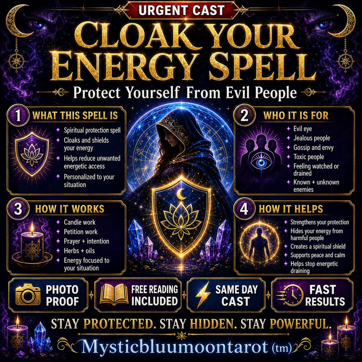 Ward Your Name Spell | Protect Your Reputation, Stop Gossip & Slander | Keep My Name Clean, Evil Eye Protection, Same Day Casting