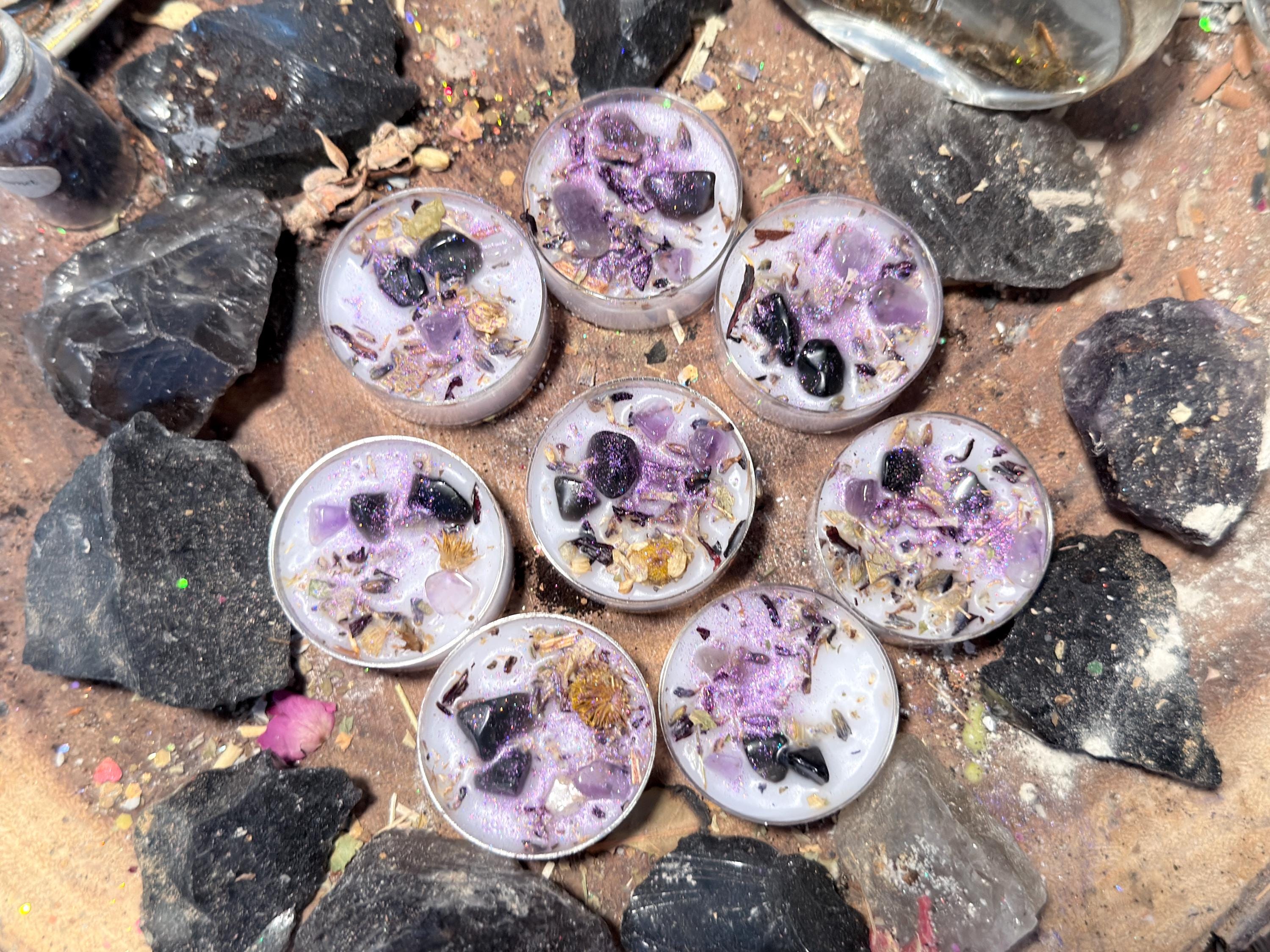 Intention Tealight Candle Set | Soy Wax Ritual Candles for Protection, Cleansing & Spiritual Practice