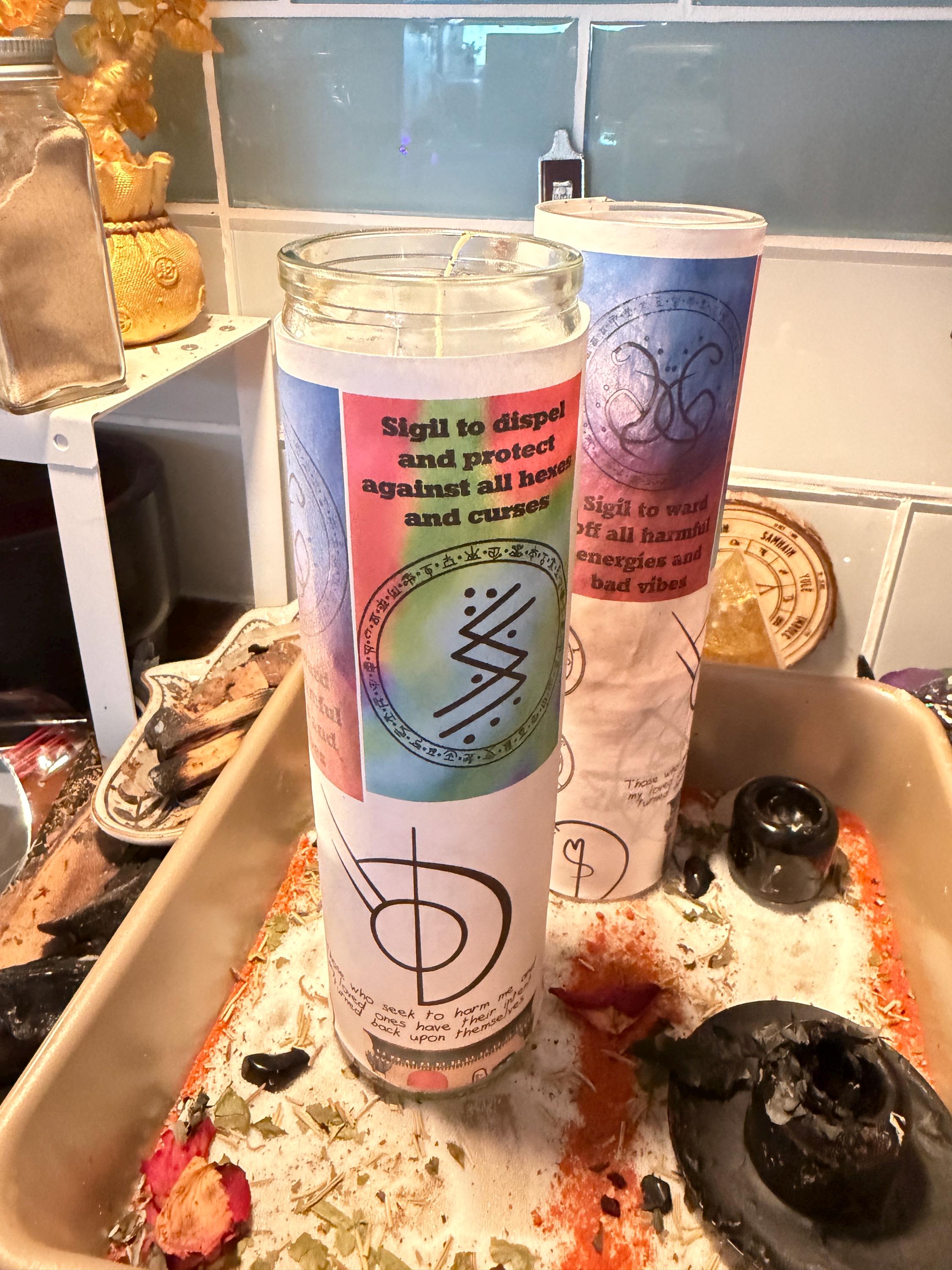 Loaded Dark Energy Removal Candle | Fixed Remove Unwanted Energies Ritual Candle | Witchcraft Supplies