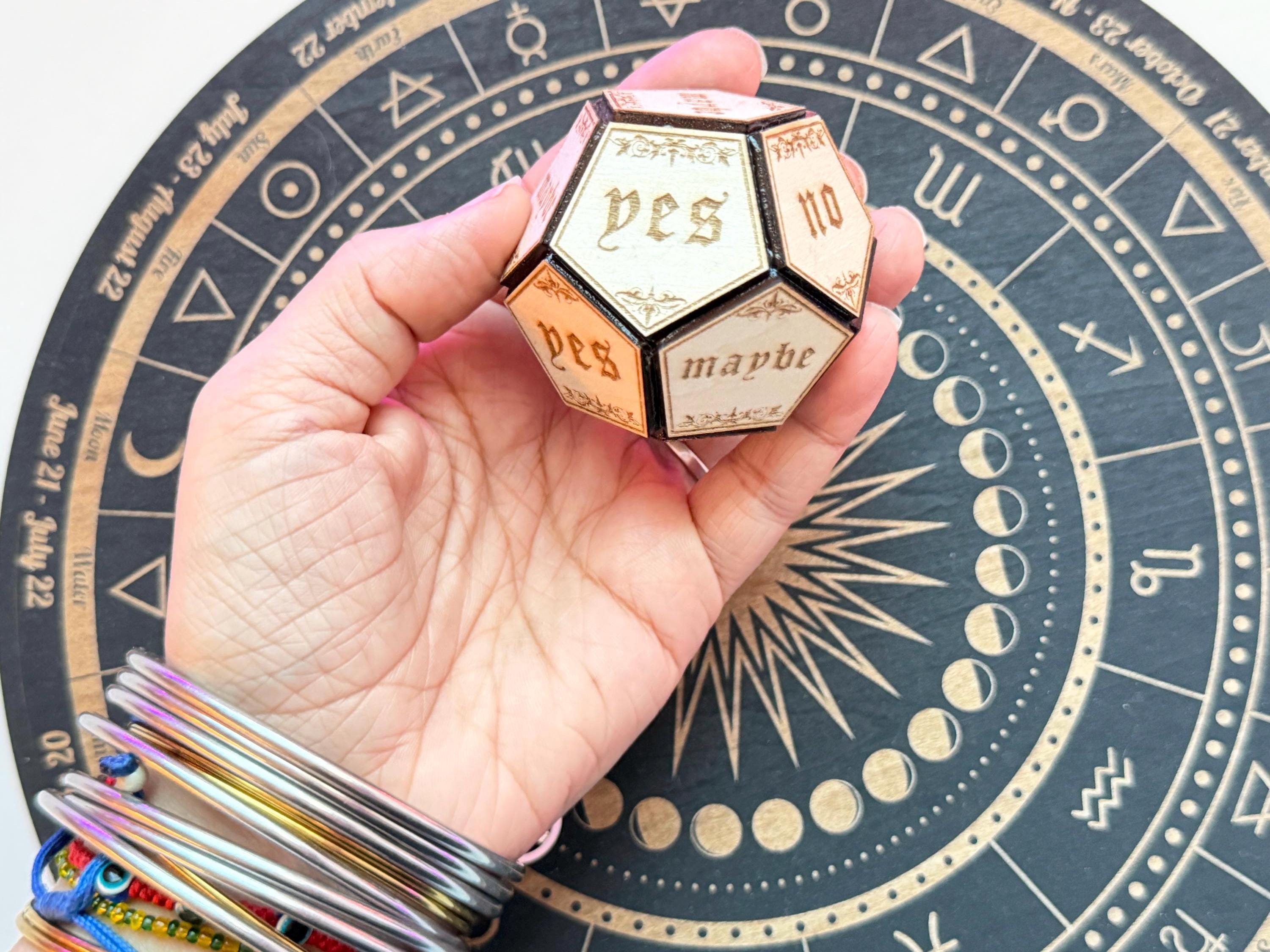 Divination Die: Yes/No/Maybe Answers Spiritual Tool Oracle Hand Crafted Dice