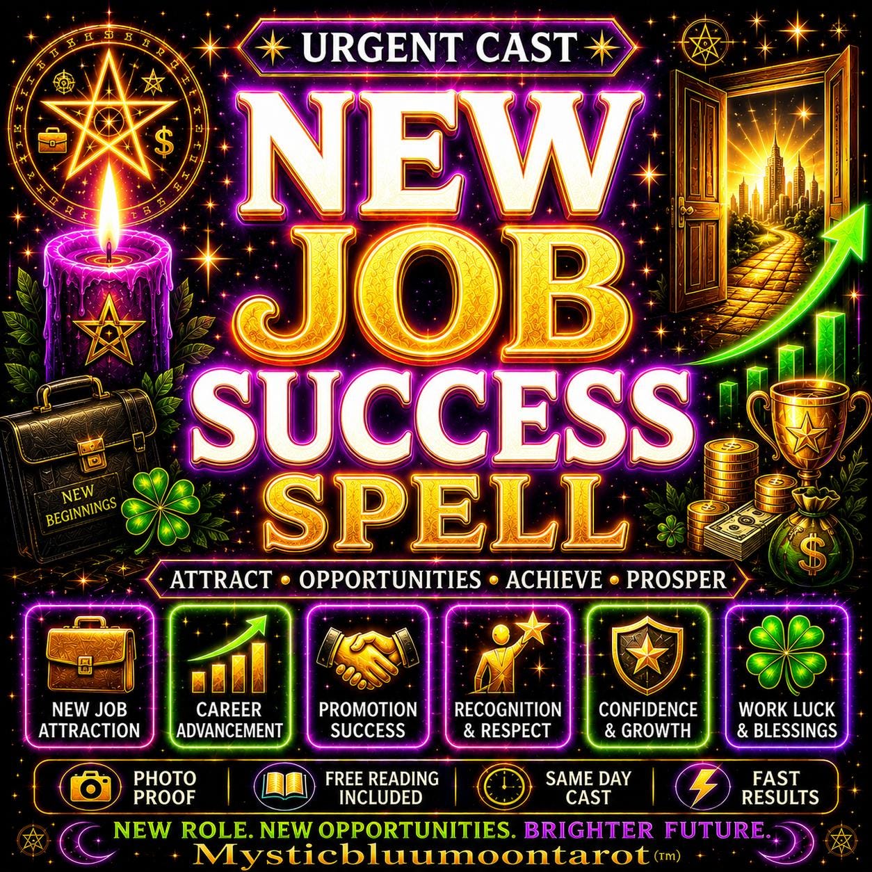 Get a Job Spell, Get Hired Ritual, Dream Job Blessing, Money Attracting, Spiritual Work for Career, Money Manifestion