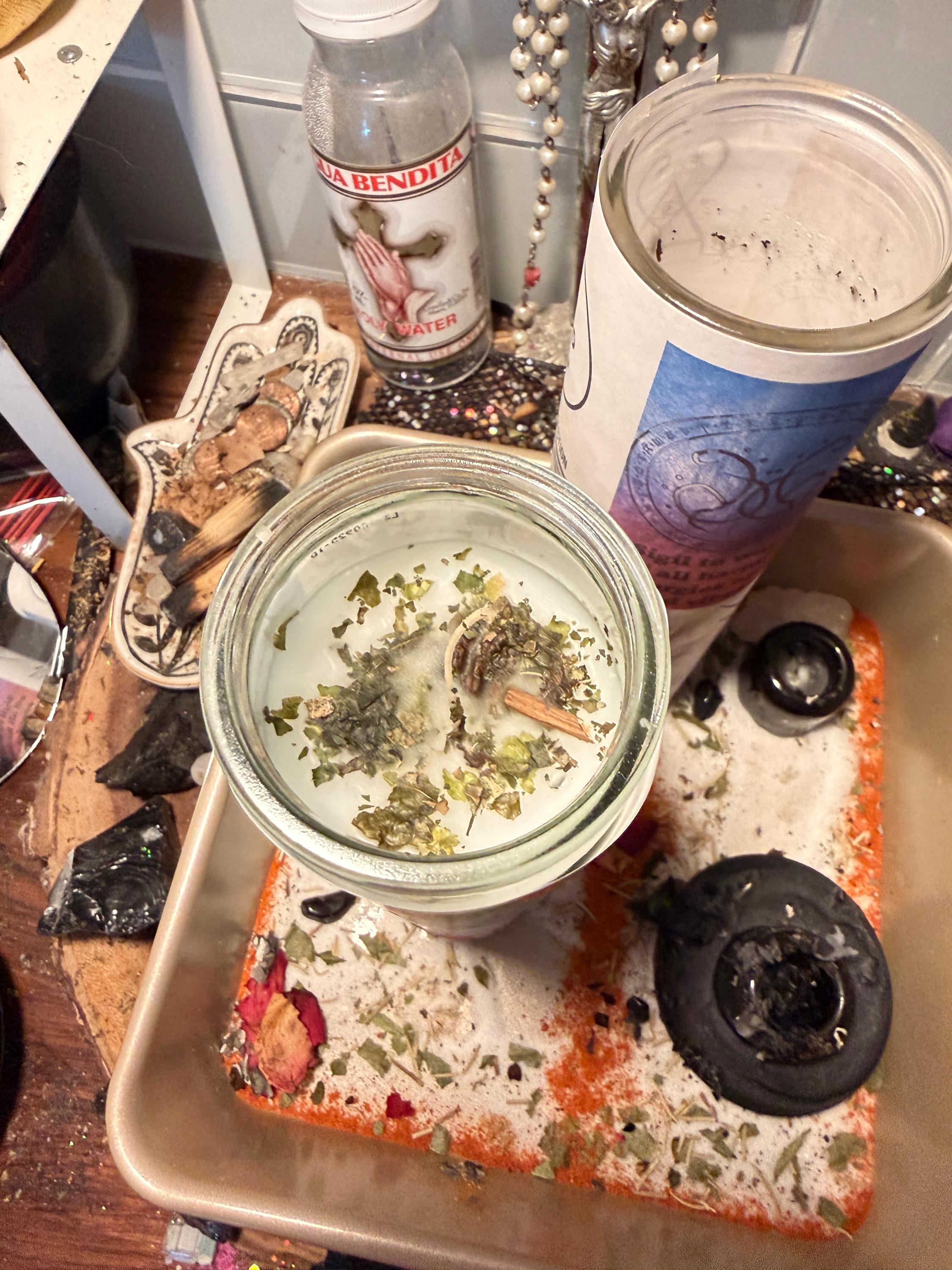 Loaded Dark Energy Removal Candle | Fixed Remove Unwanted Energies Ritual Candle | Witchcraft Supplies