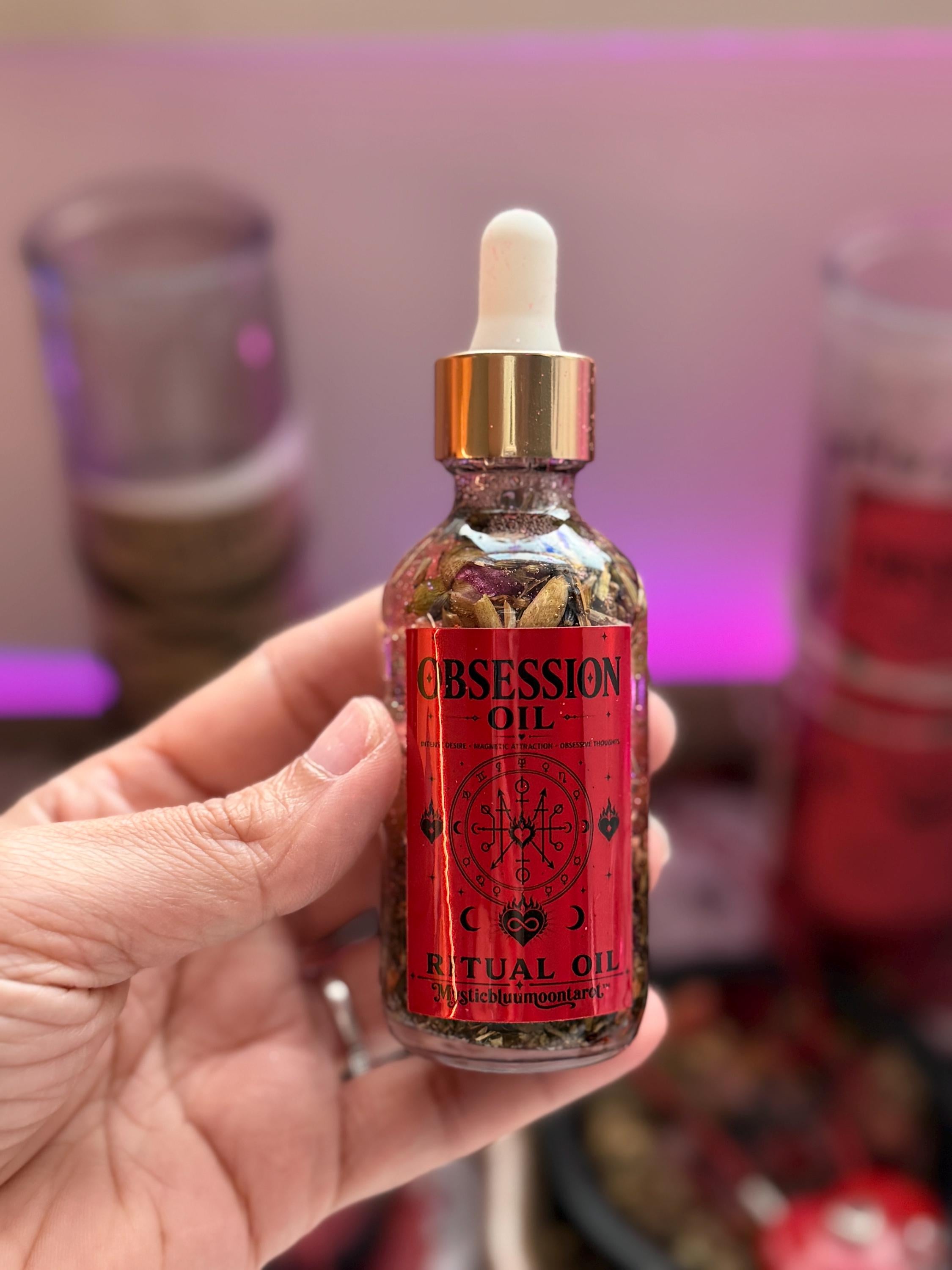 Obsession Spell Oil 1oz | For Candle Dressing Love Spells, Money Manifestation, Attraction | Witchcraft Supplies | 30ml