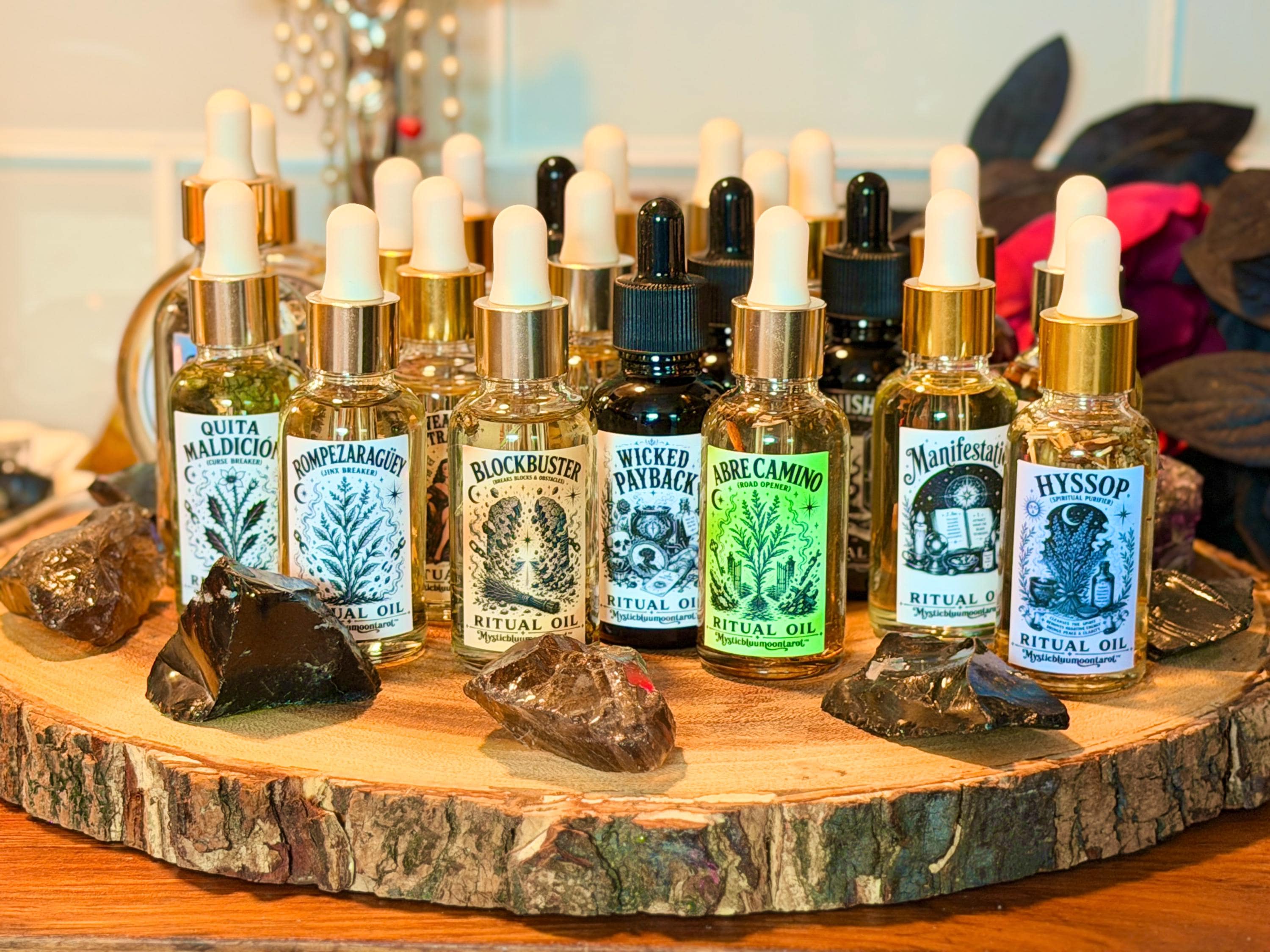 Spell Oils 1oz | For Spellwork, Manifestation, Protection, Love, Luck & Prosperity | Witchcraft Supplies 30ml