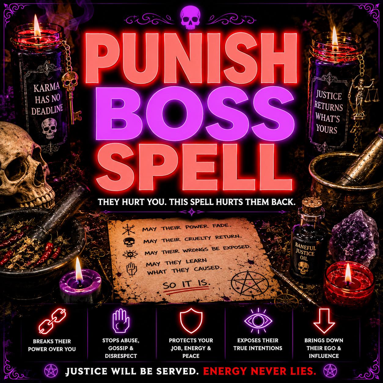 Punish Boss Spell | Toxic Boss, Workplace Karma, Justice & Protection Ritual
