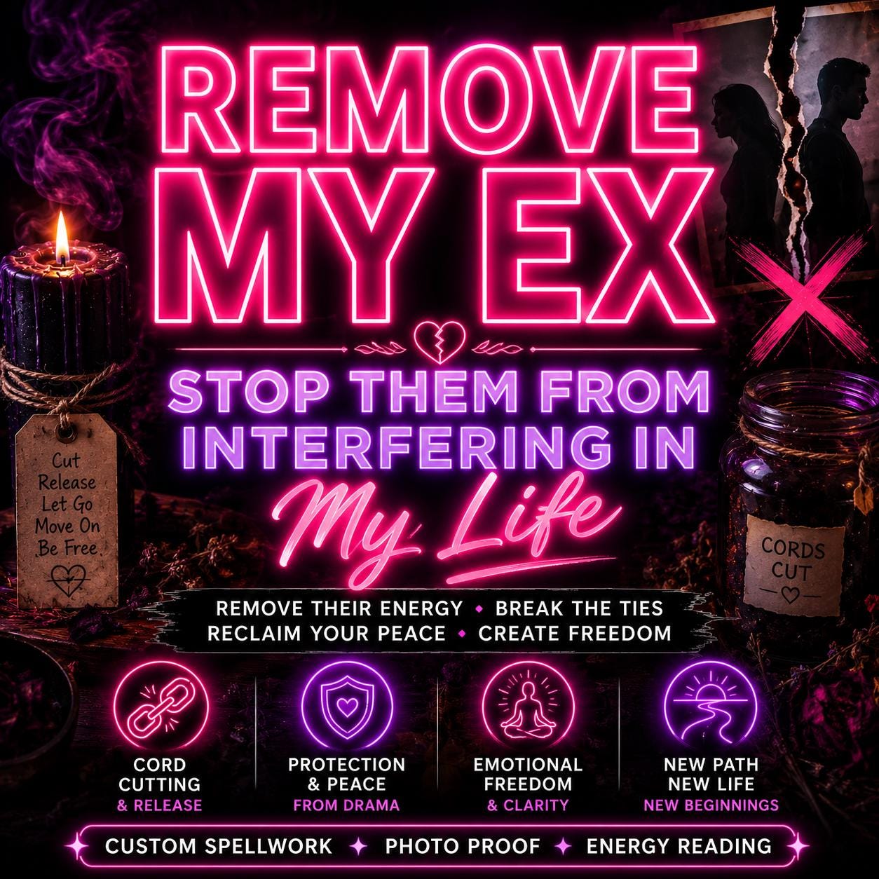 Remove My Ex Spell | Stop Them From Interfering In My Life | Cord Cutting, Emotional Release, Peace & Freedom Ritual