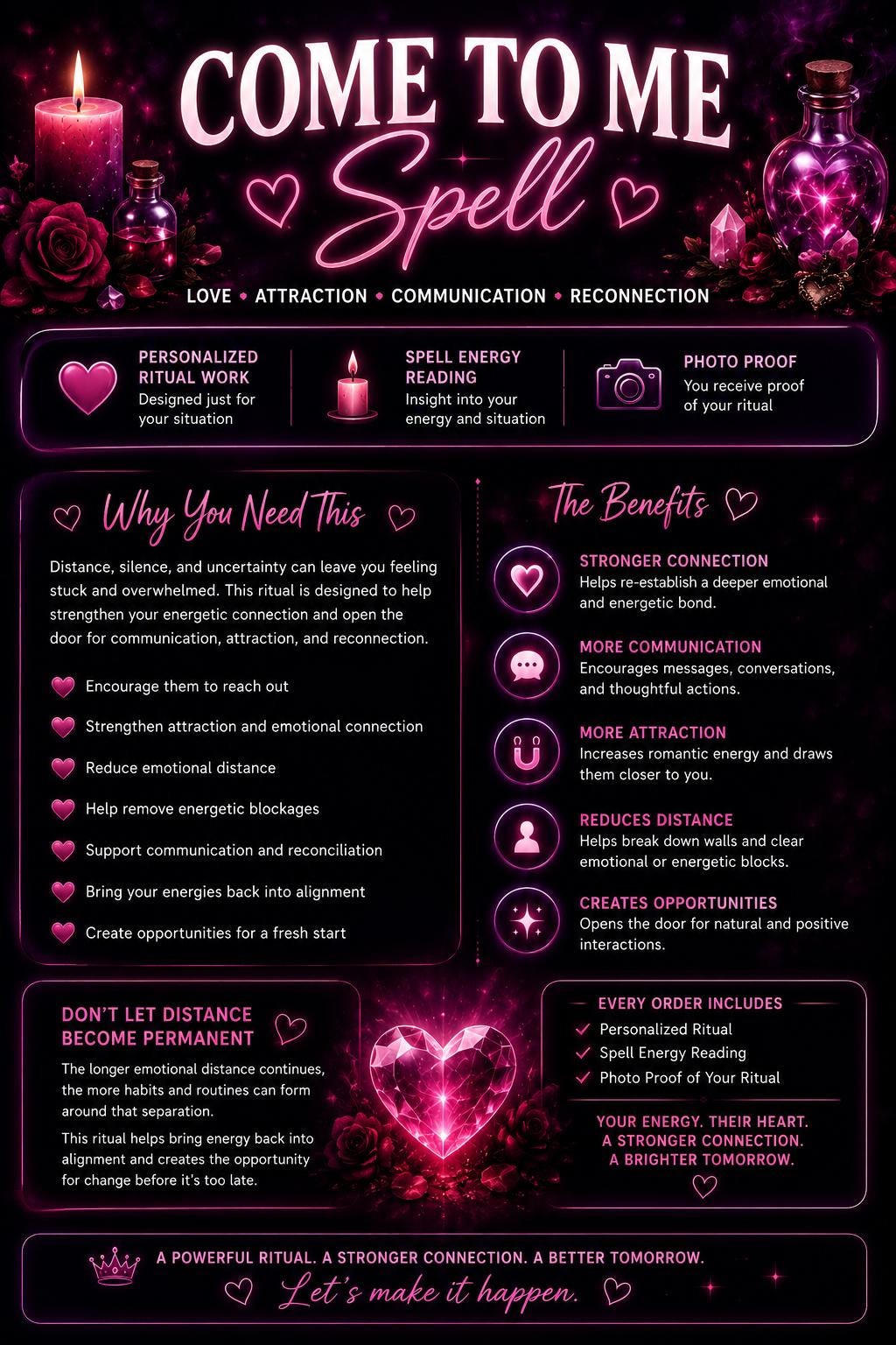 Come To Me Spell | Love Attraction, Communication, Reconciliation & Bring Them Back Ritual