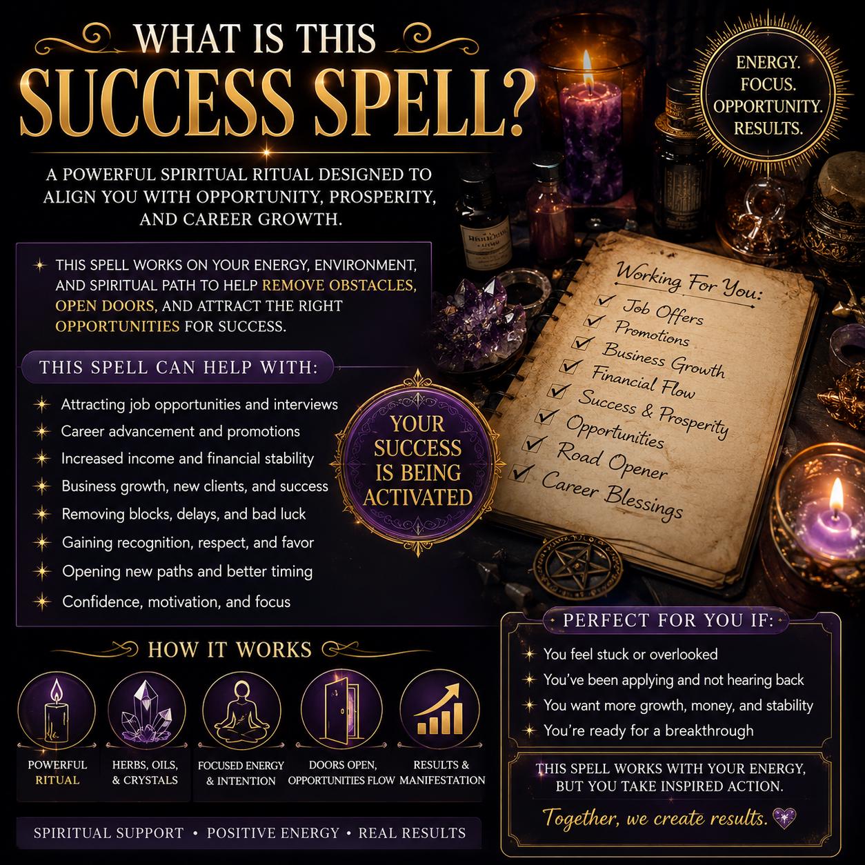 Watch Me Win Spell | Manifest Success, Win More, Open Doors, Attract Recognition, Favor, Opportunity & Prosperity