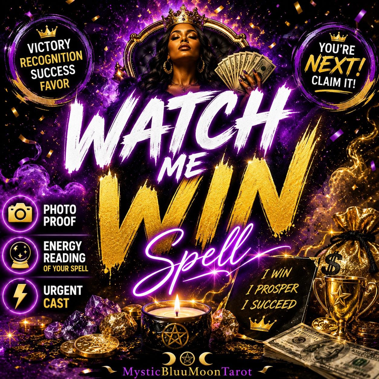 Watch Me Win Spell | Manifest Success, Win More, Open Doors, Attract Recognition, Favor, Opportunity & Prosperity