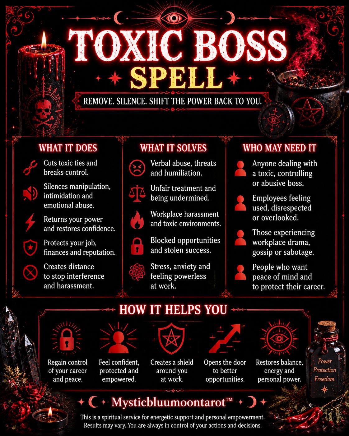 Toxic Boss Spell | Workplace Protection, Remove Negative Energy, Stop Harassment & Reclaim Your Power