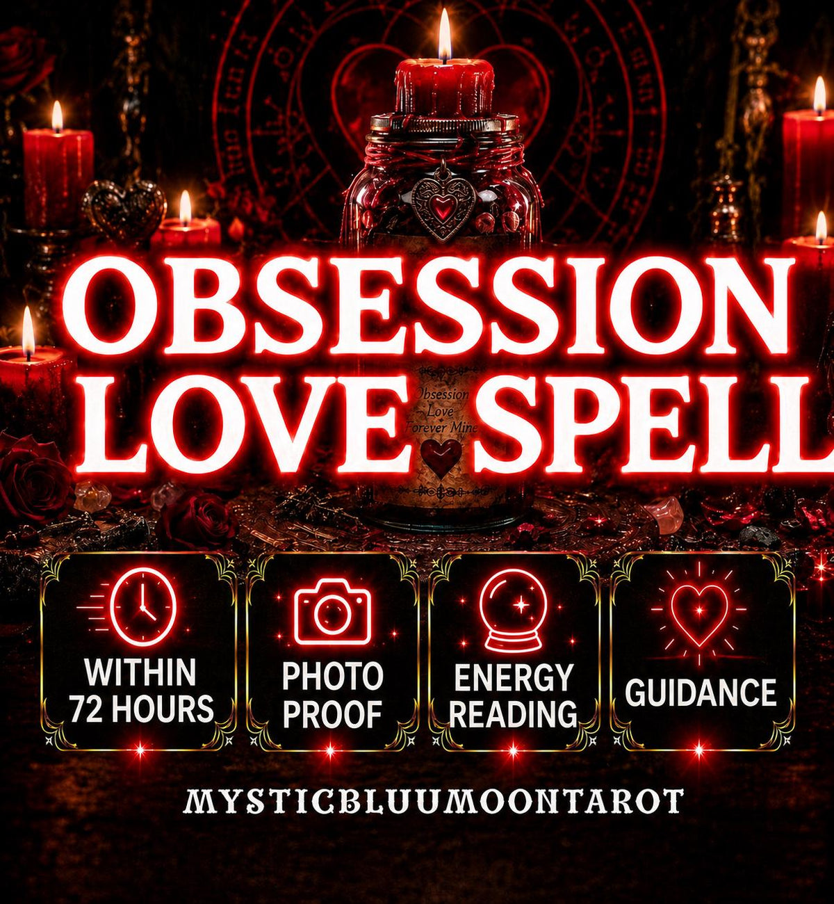 Obsession love spell and psychic reading for attraction and longing