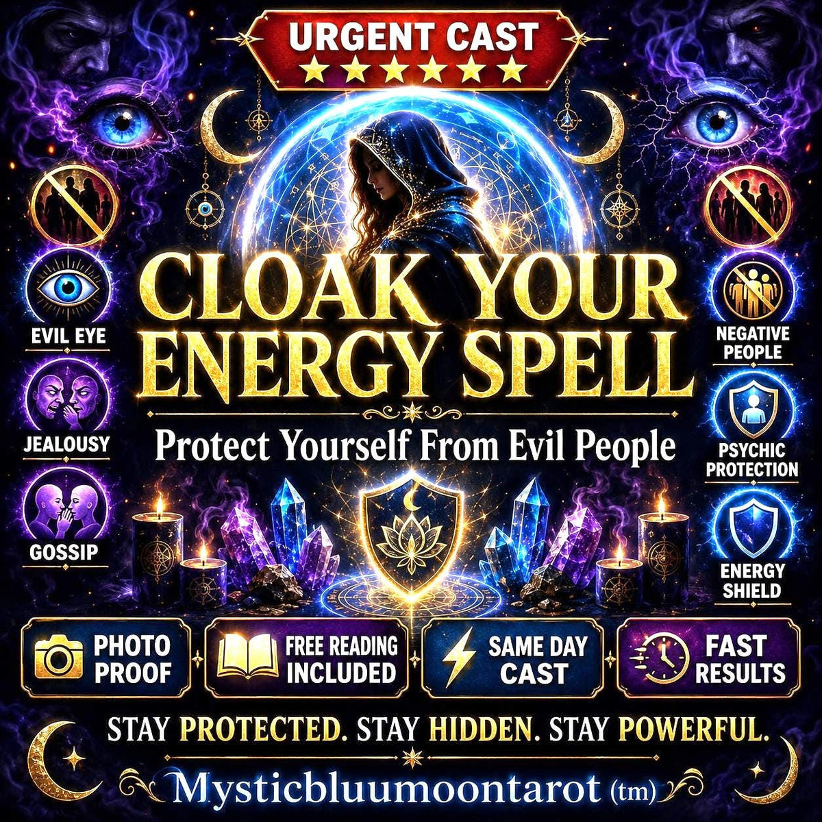 Ward Your Name Spell | Protect Cloak Your Energy, Stop Gossip & Slander | Return To Sender, Evil Eye Protection, Same Day Casting