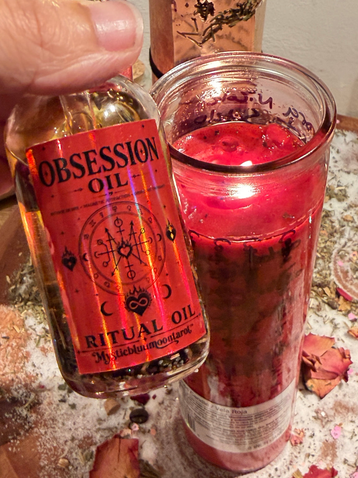 Personalized Obsession Spell Candle Work And Ritual Oil By MysticBluuMoonTarot